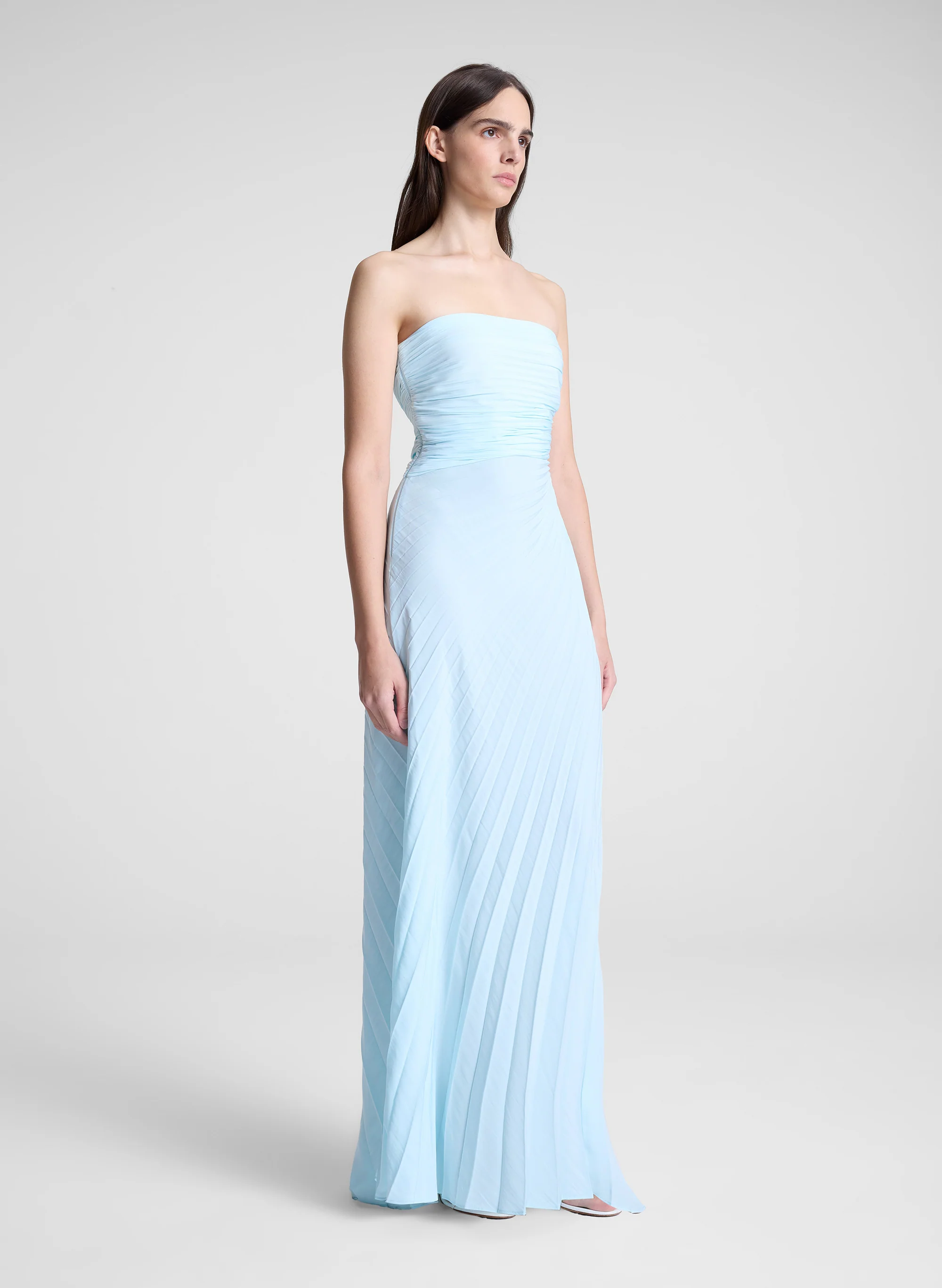 Bianca Strapless Pleated Maxi Dress - Image 3
