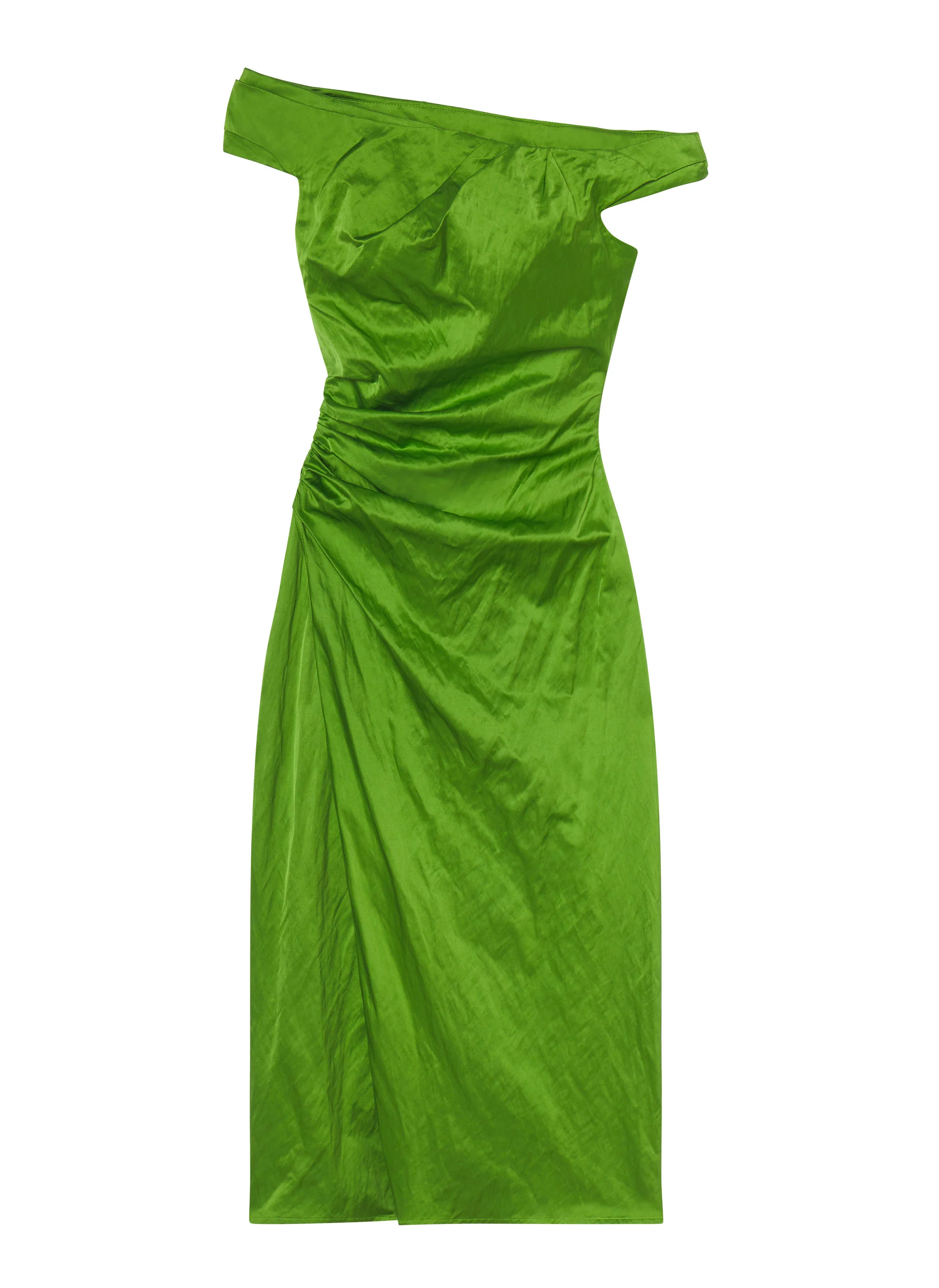 Camille Off Shoulder Satin Dress - Image 6