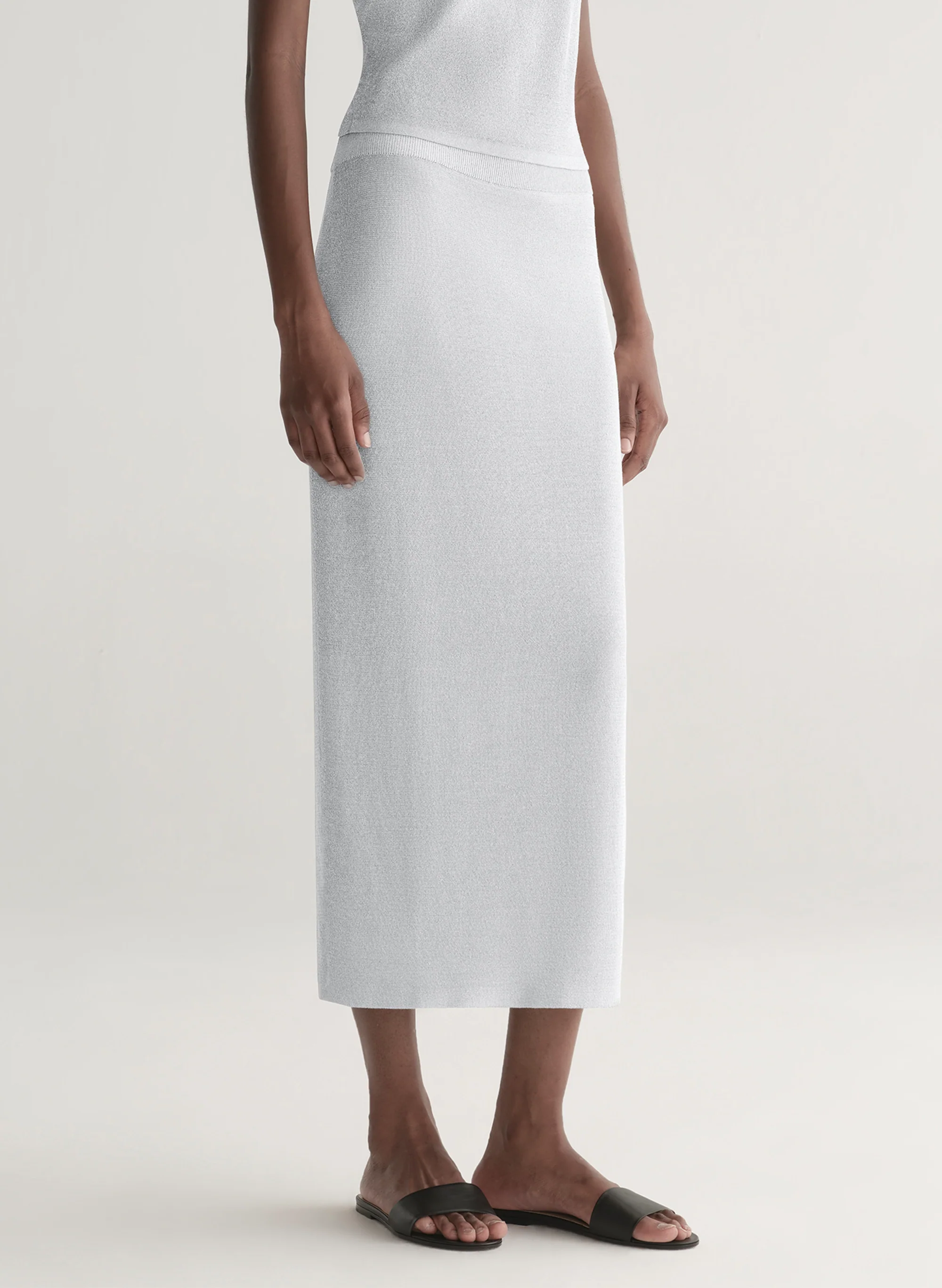 Clover Metallic Knit Midi Skirt - Image 3