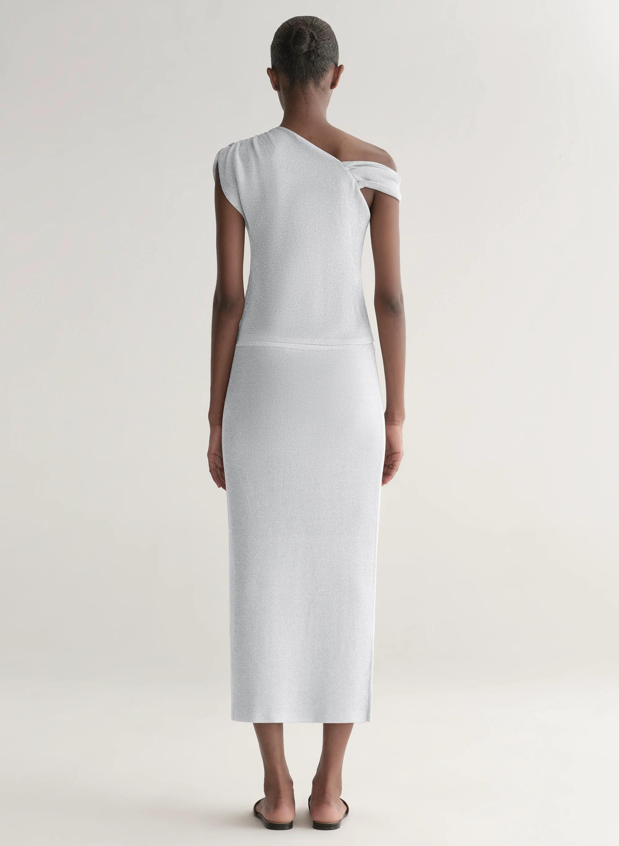 Clover Metallic Knit Midi Skirt - Image 5