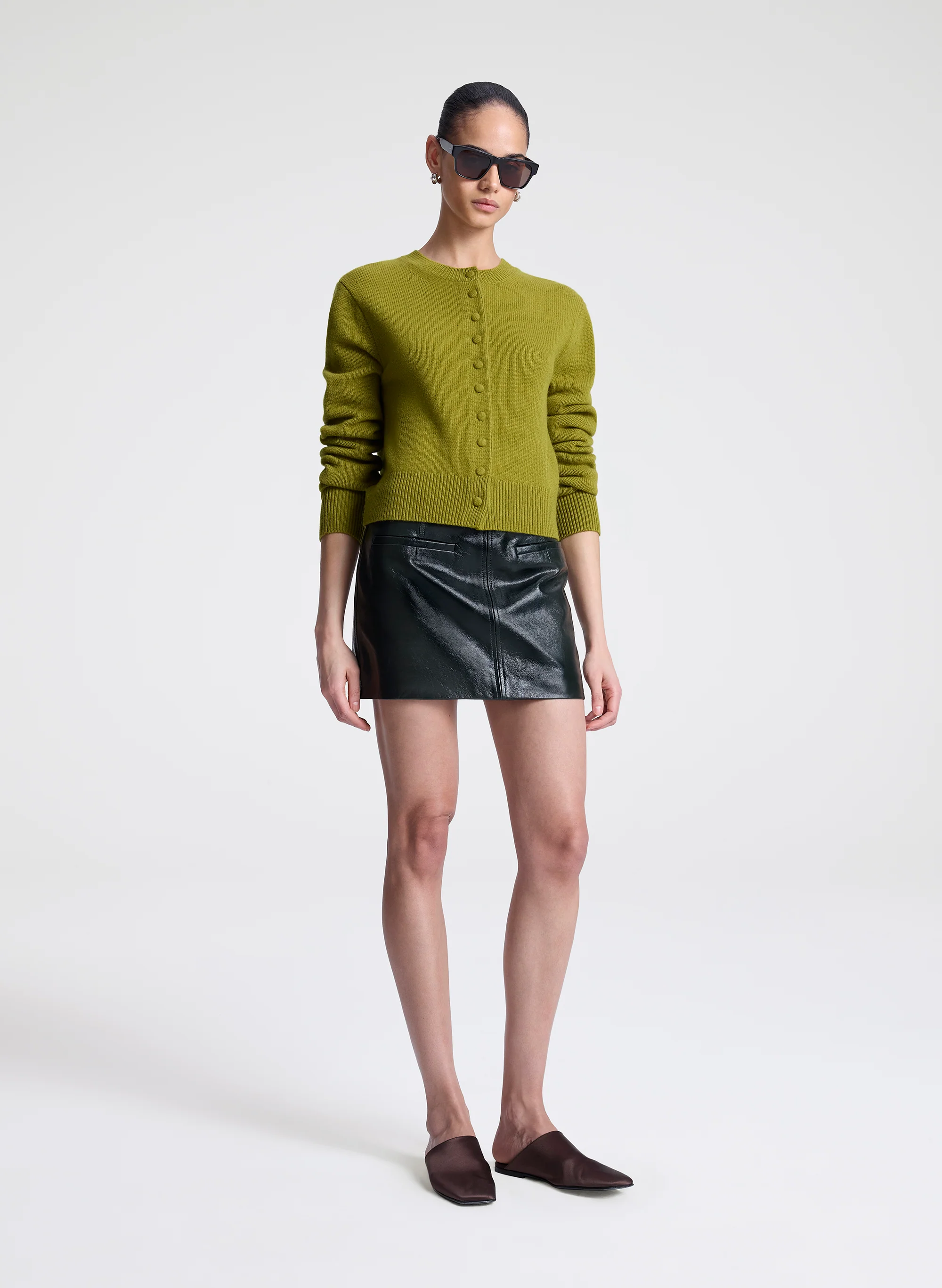 Cowan Glossy Leather Mini Skirt - Image 3