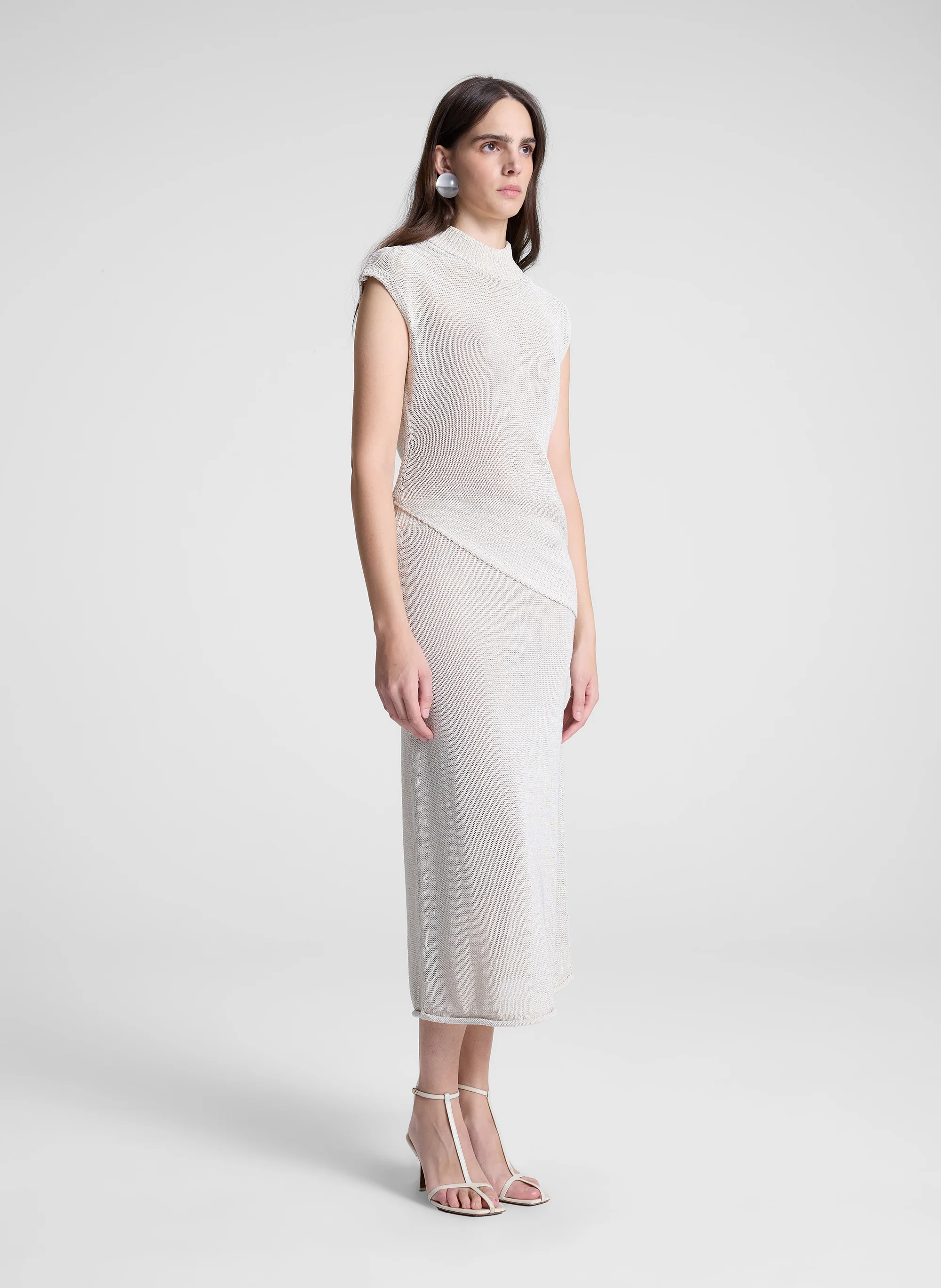 Edith Open Knit Asymmetric Top - Image 3