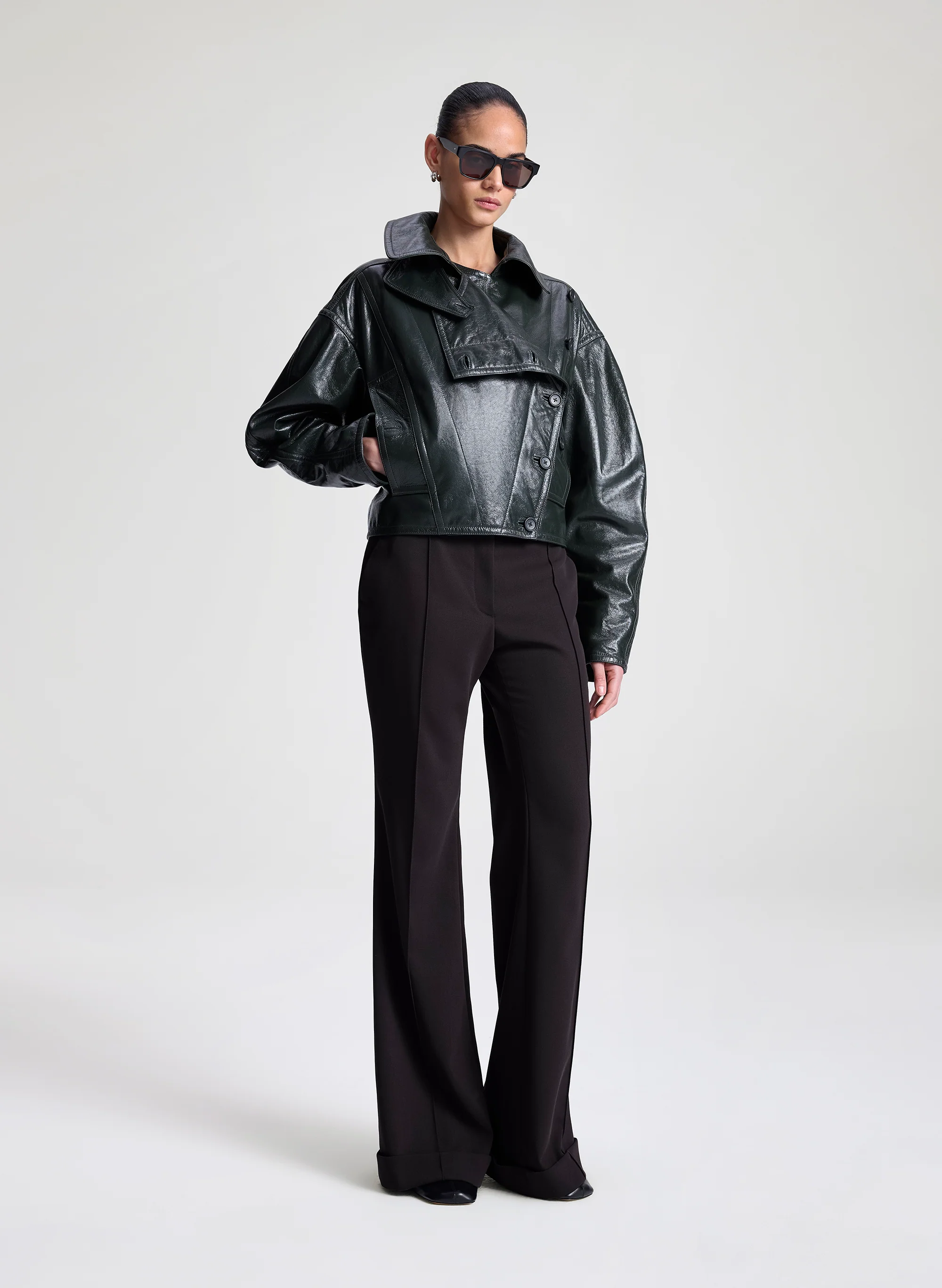 Eli Glossy Leather Jacket - Image 3