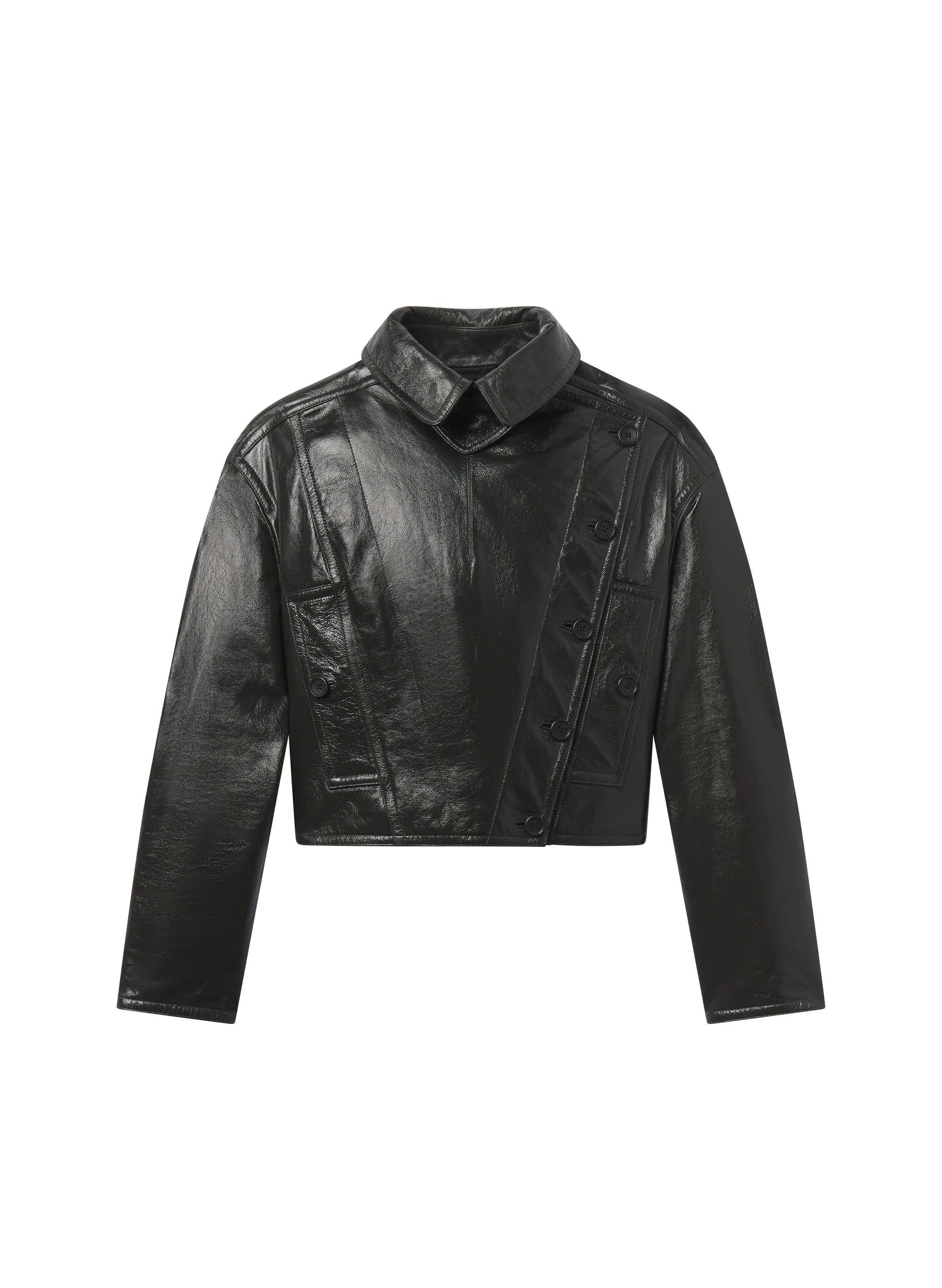 Eli Glossy Leather Jacket - Image 6