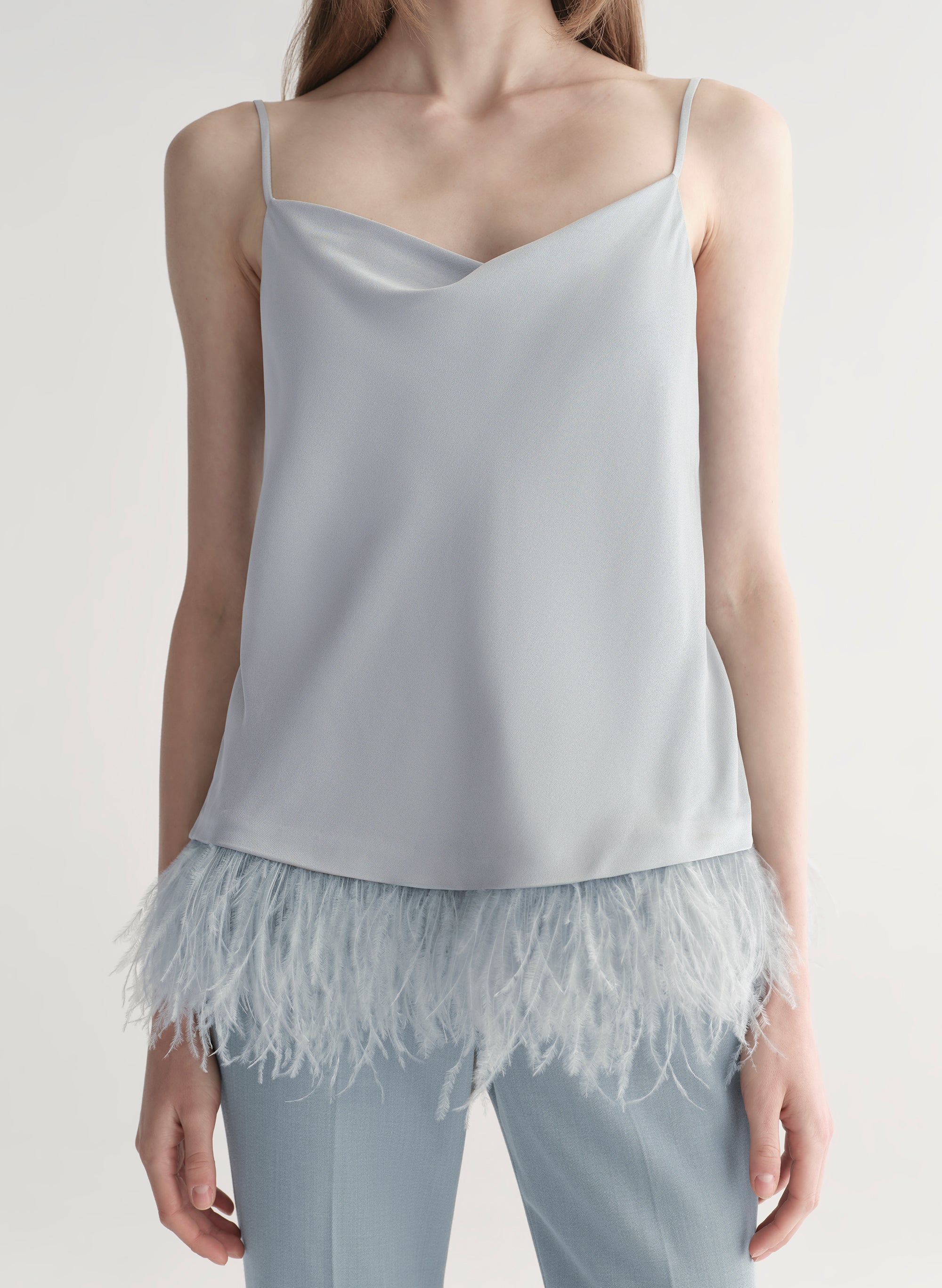 Eliza Feather Trimmed Camisole Top - Image 3
