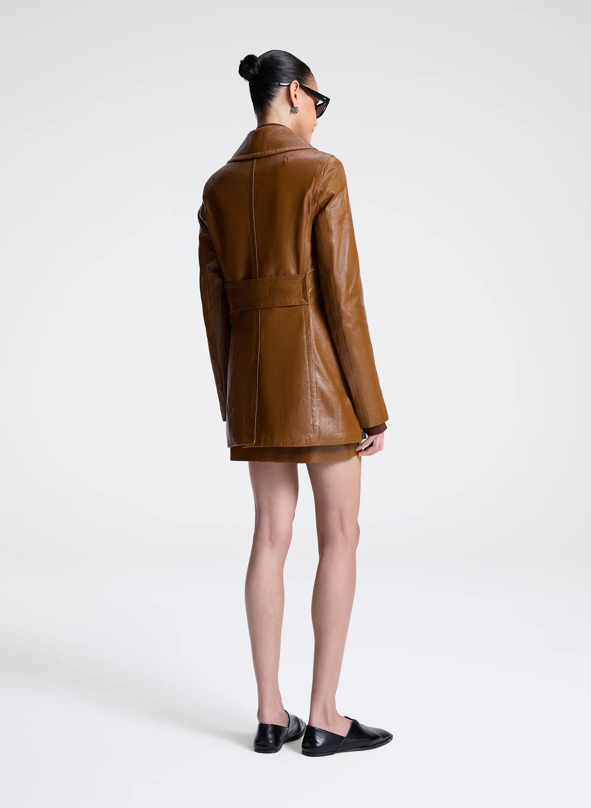 Ghia Glossy Leather Jacket - Image 5