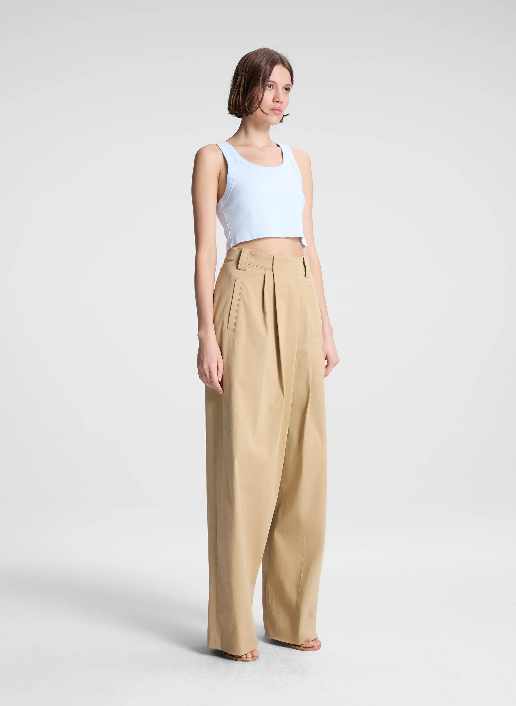 Halsey Cropped Cotton Rib Tank - Image 3