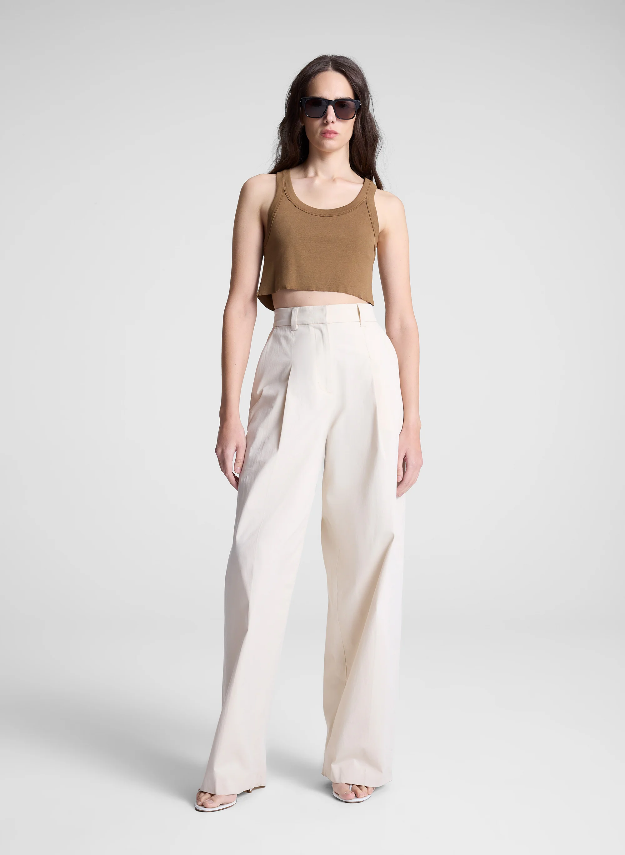 Halsey Cropped Cotton Rib Tank - Image 3