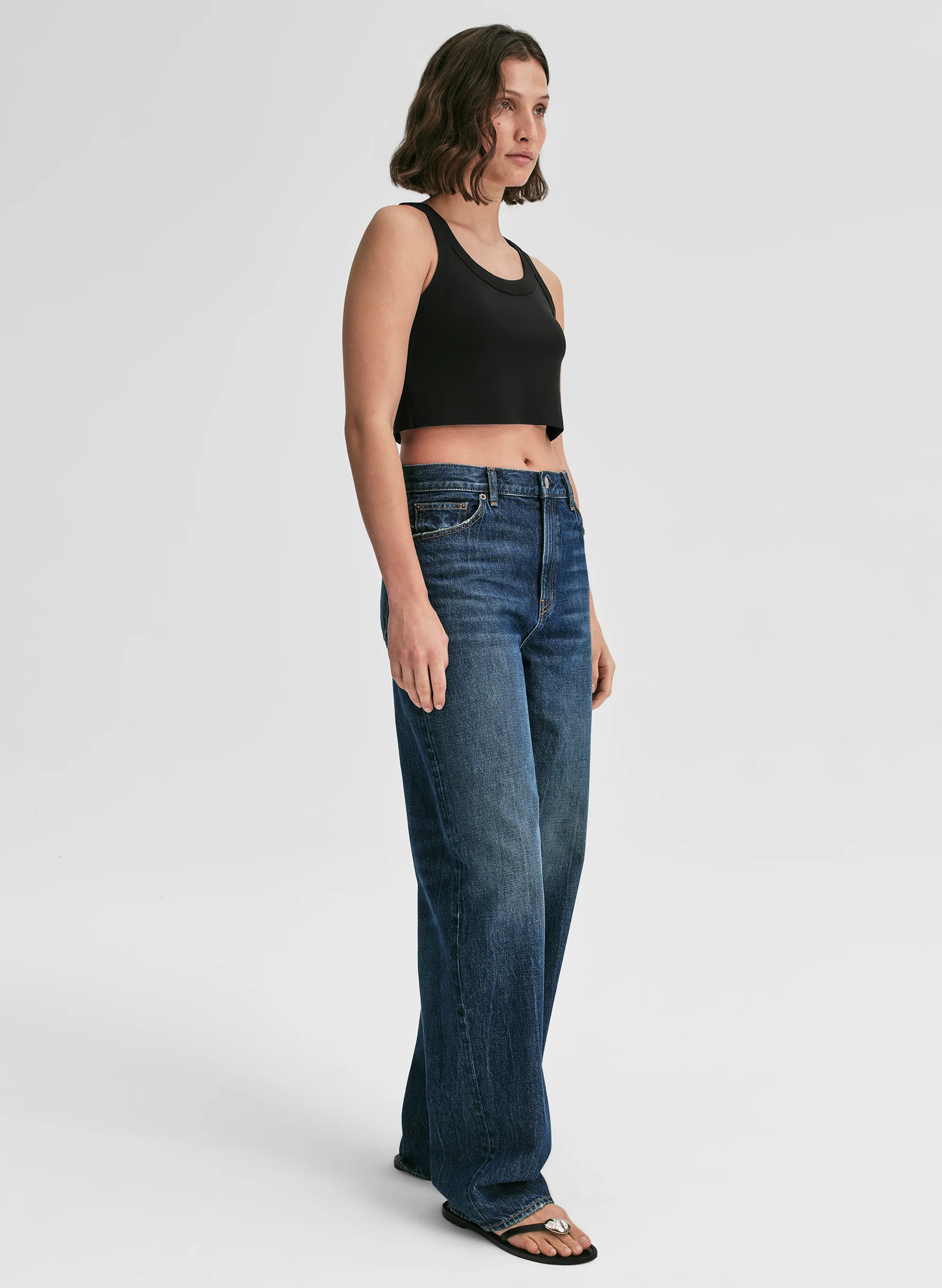 Halsey Cropped Cotton Rib Tank - Image 3
