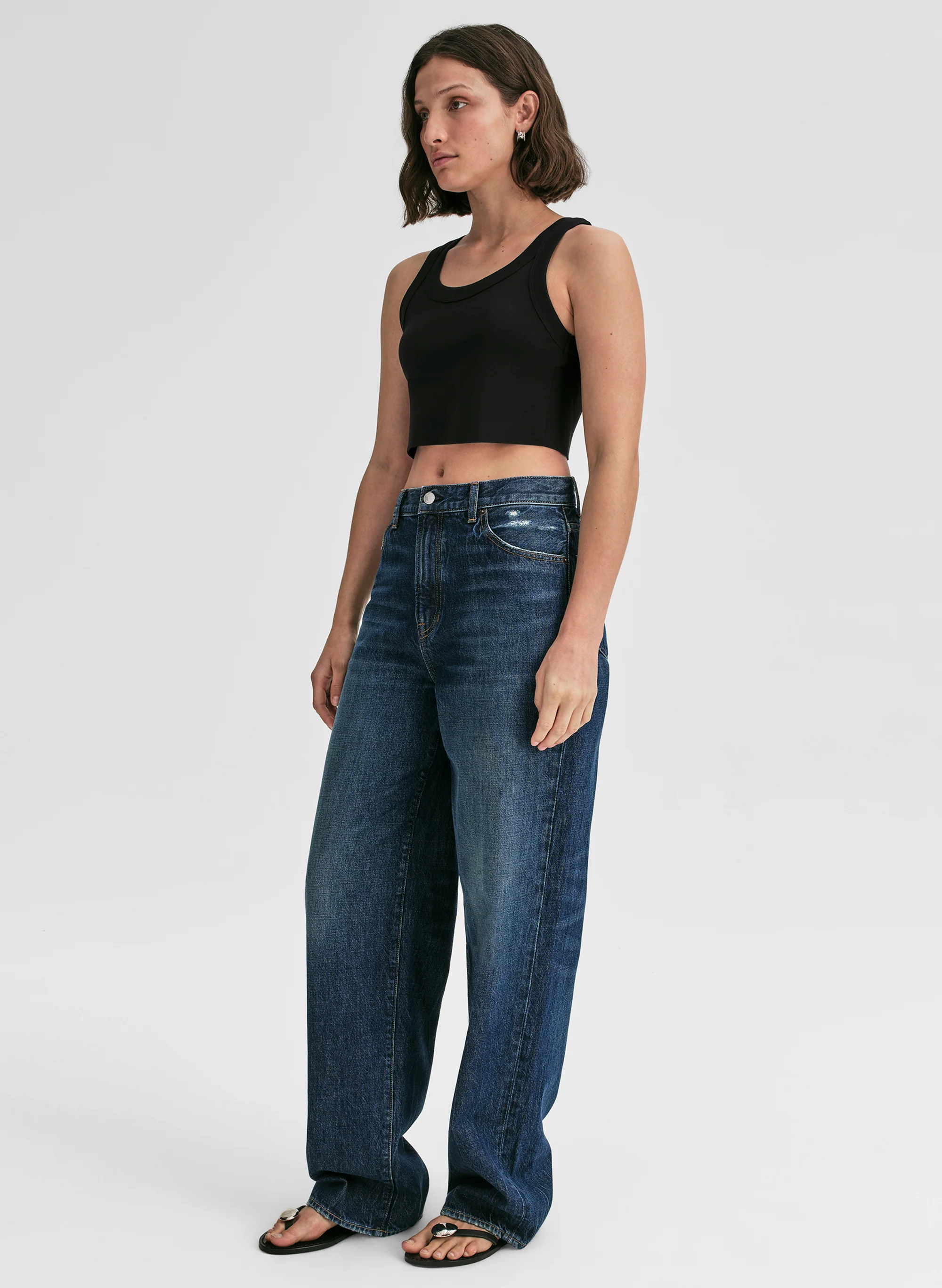 Halsey Cropped Cotton Rib Tank - Image 4