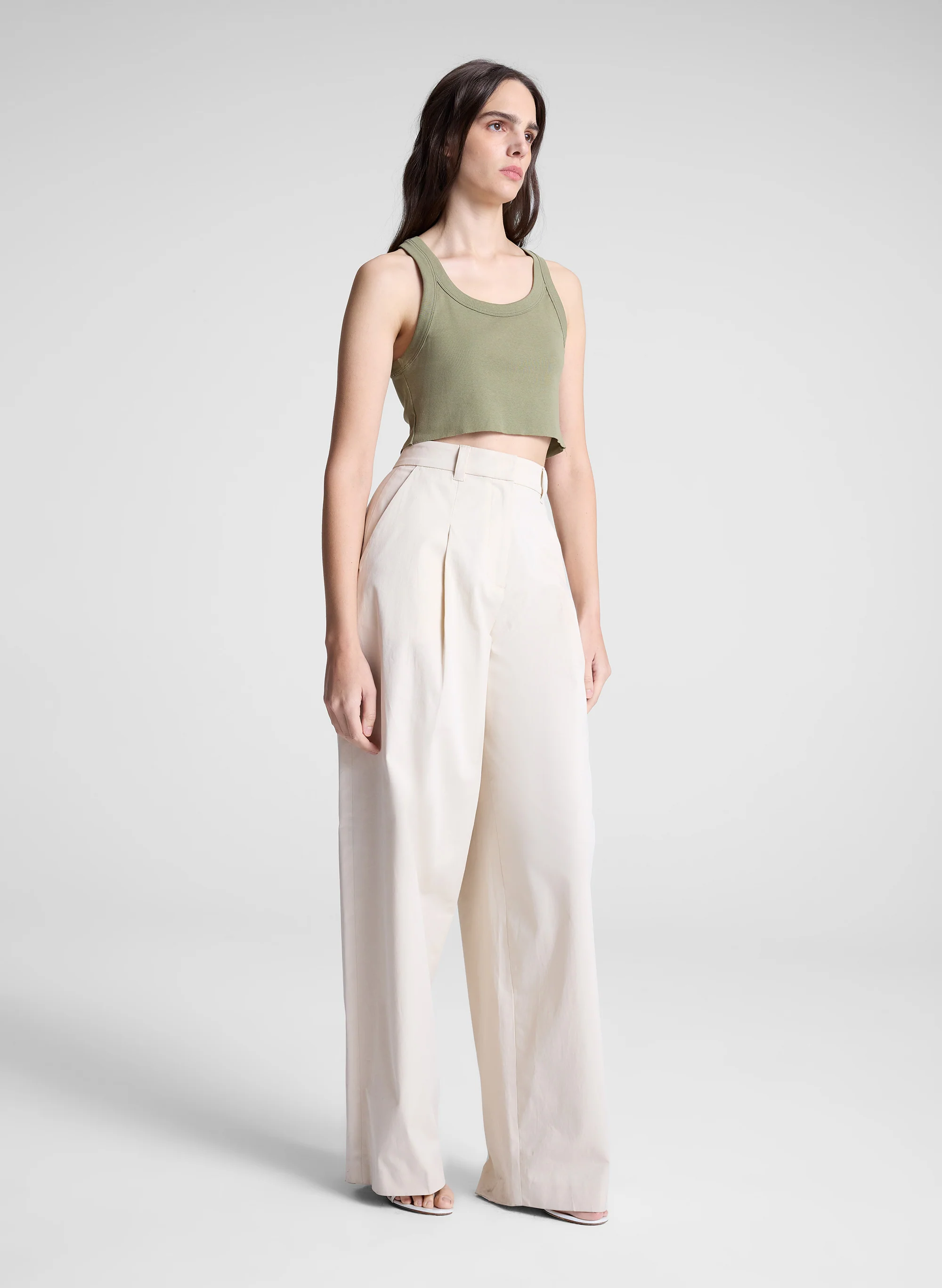 Halsey Cropped Cotton Rib Tank - Image 3