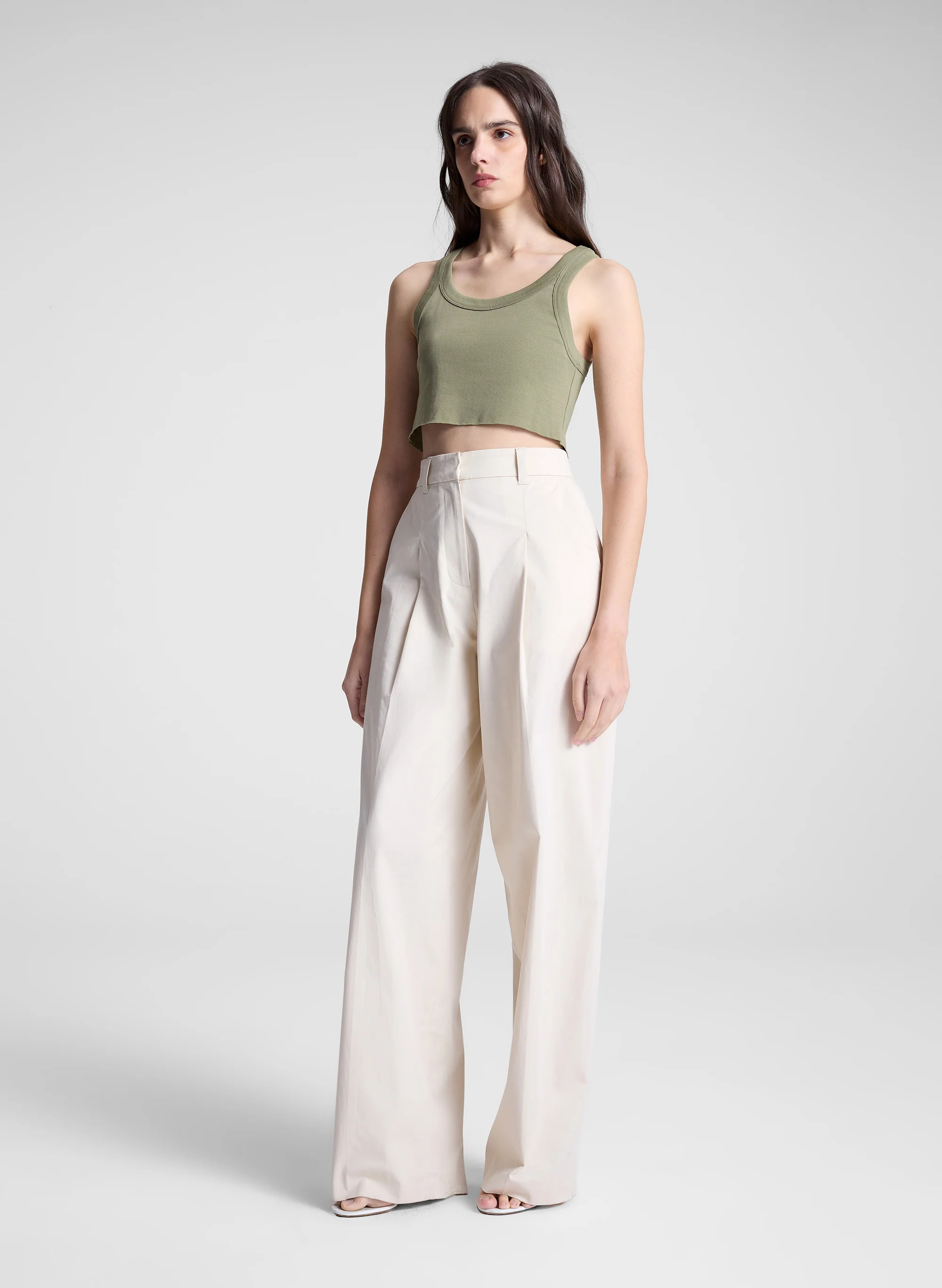 Halsey Cropped Cotton Rib Tank - Image 4