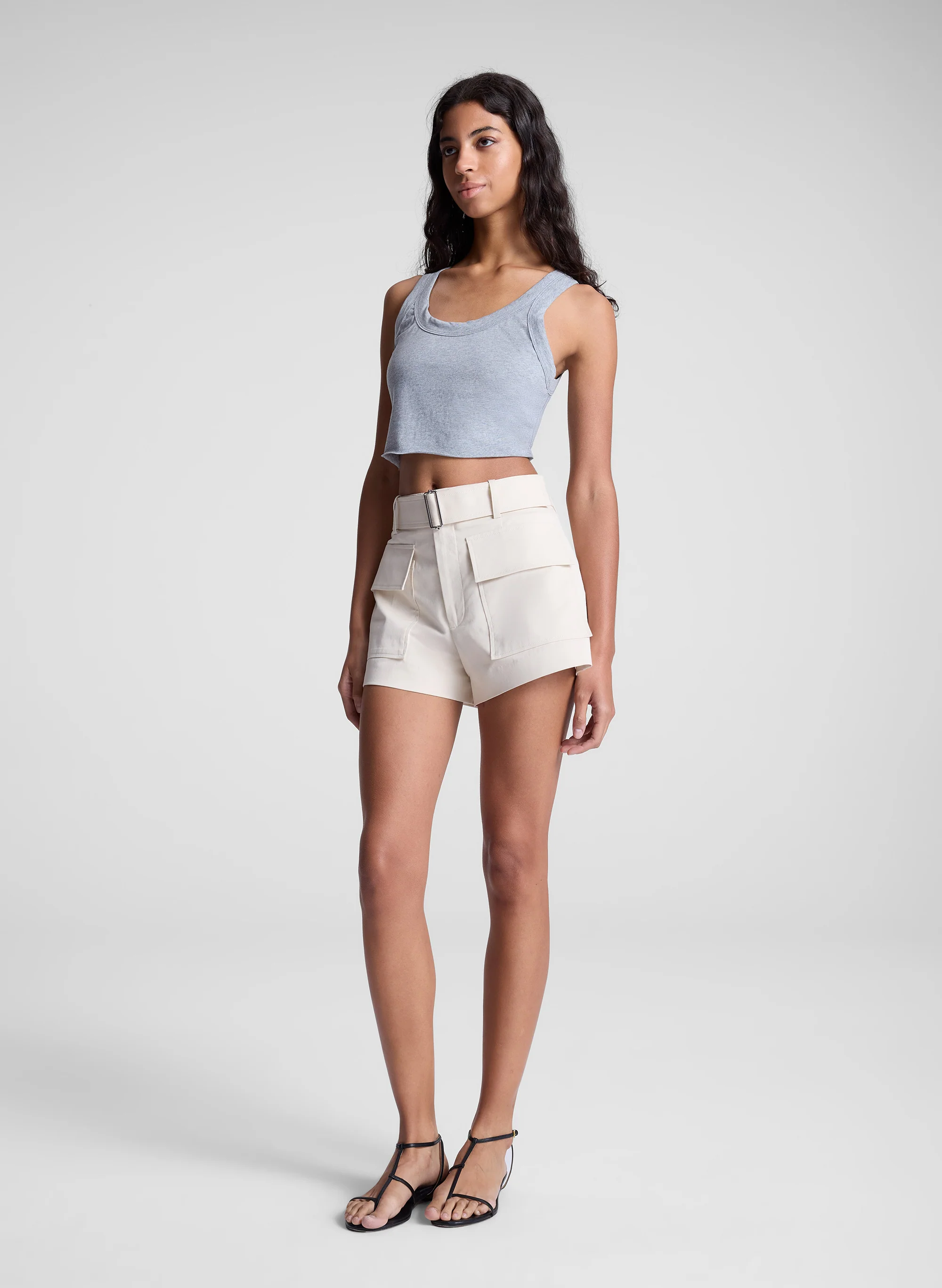Halsey Cropped Cotton Rib Tank - Image 4
