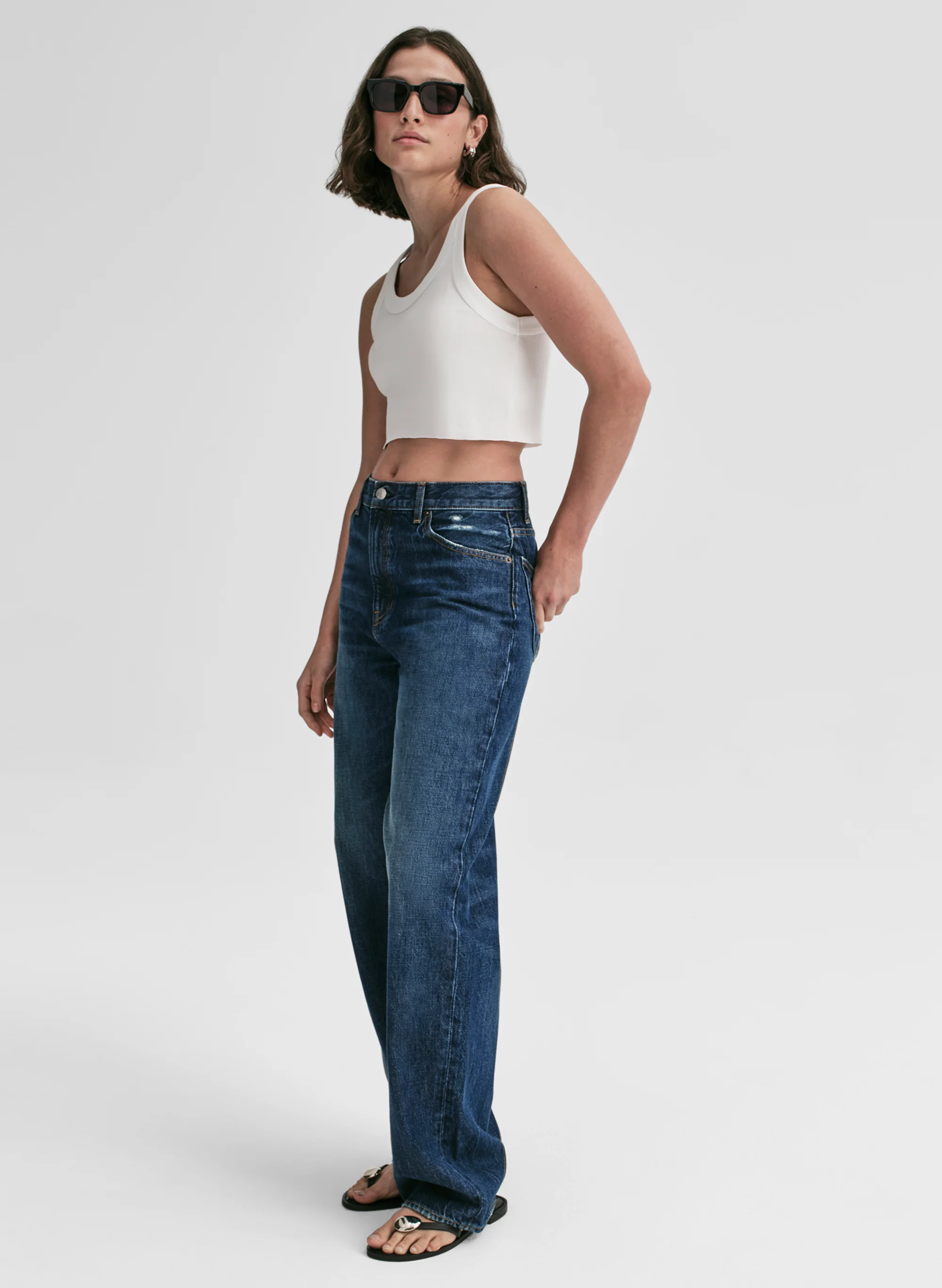 Halsey Cropped Cotton Rib Tank - Image 4