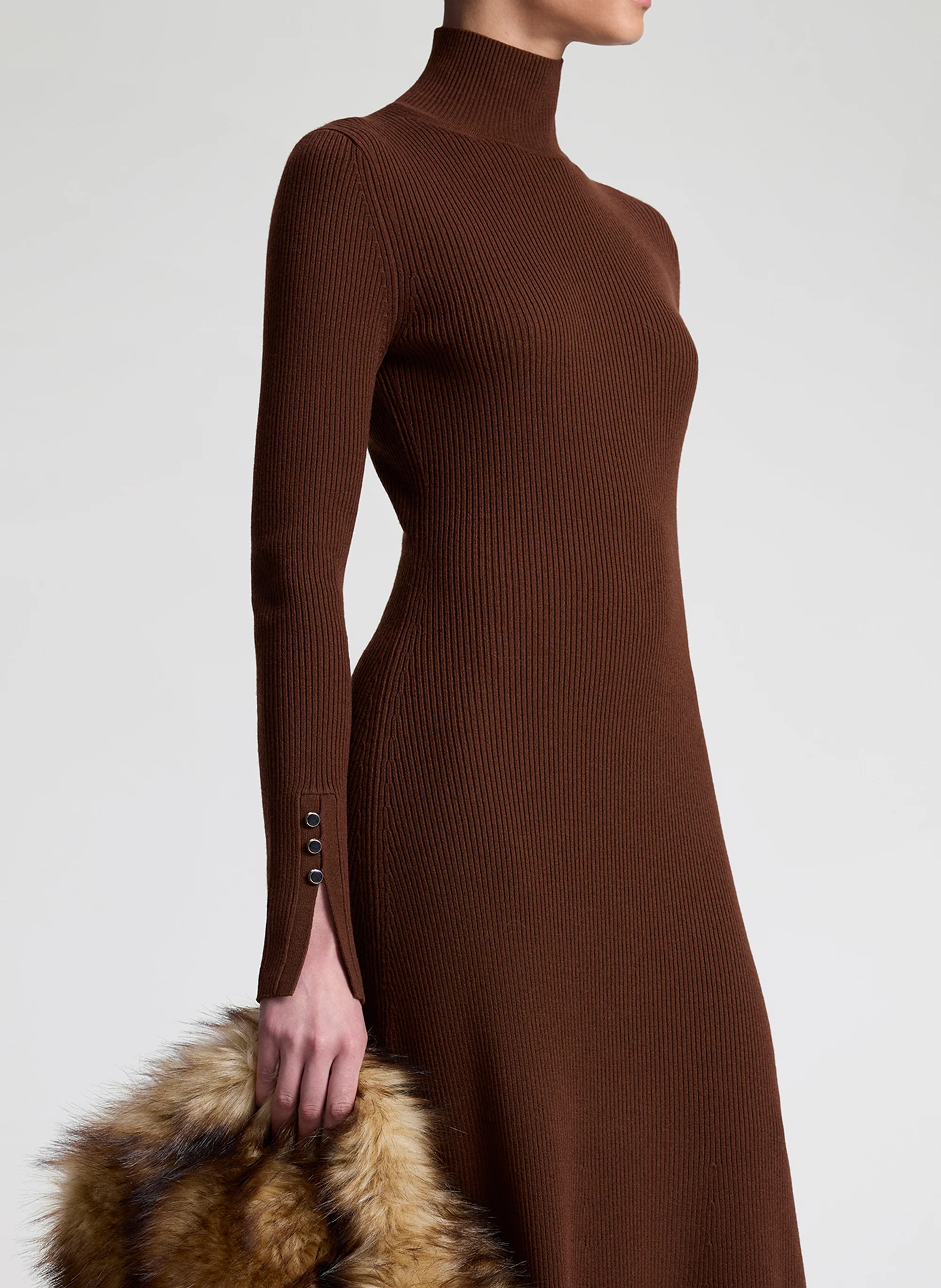 Jett Knit Merino Turtleneck Midi Dress - Image 3