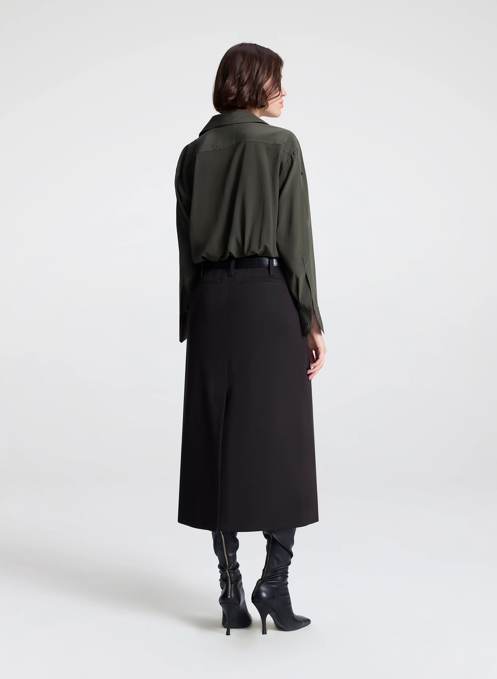 Leo Cropped Silk Shirt - Image 5