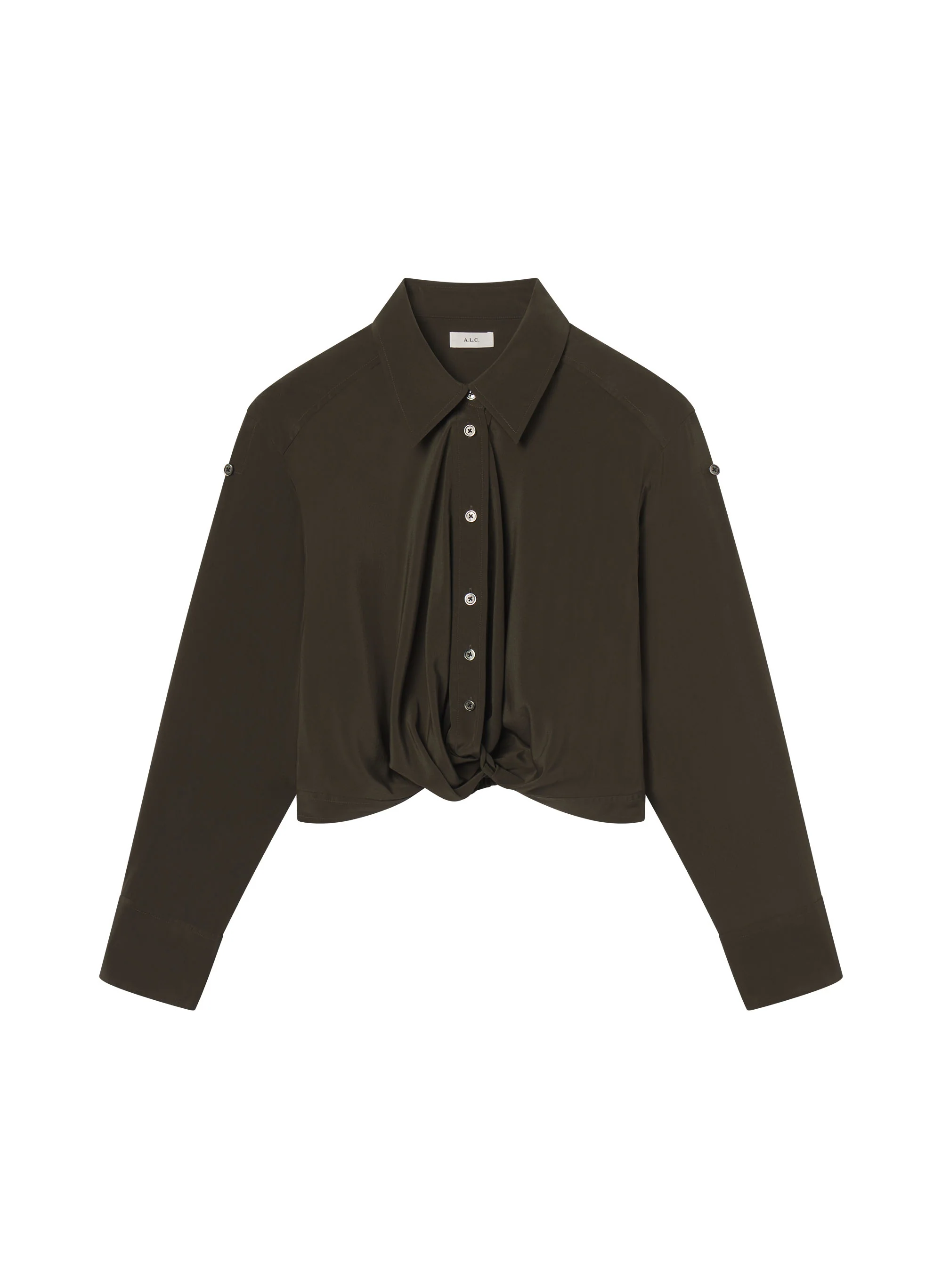Leo Cropped Silk Shirt - Image 6