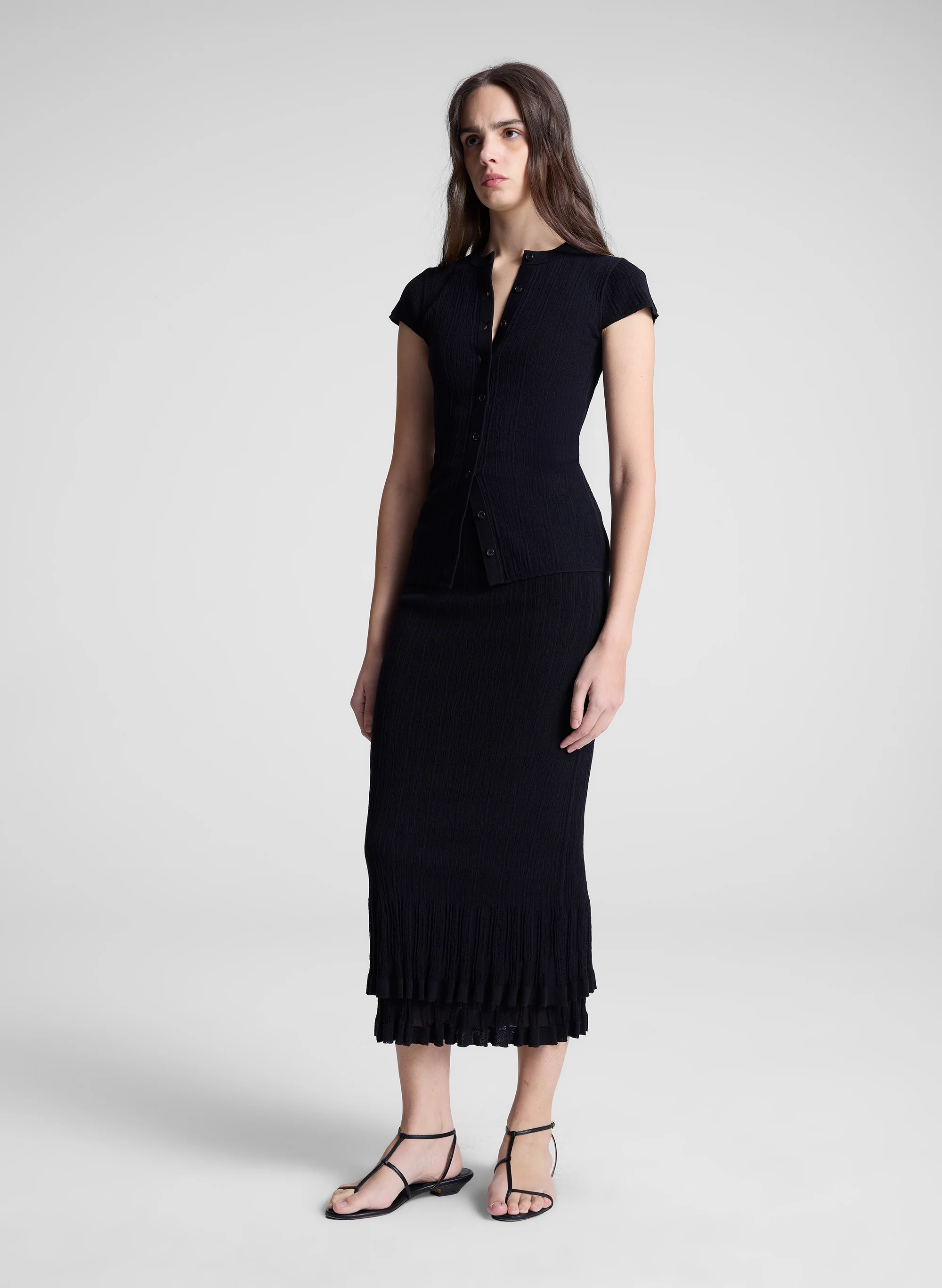 Lexi Fine Cotton Knit Midi Skirt - Image 4