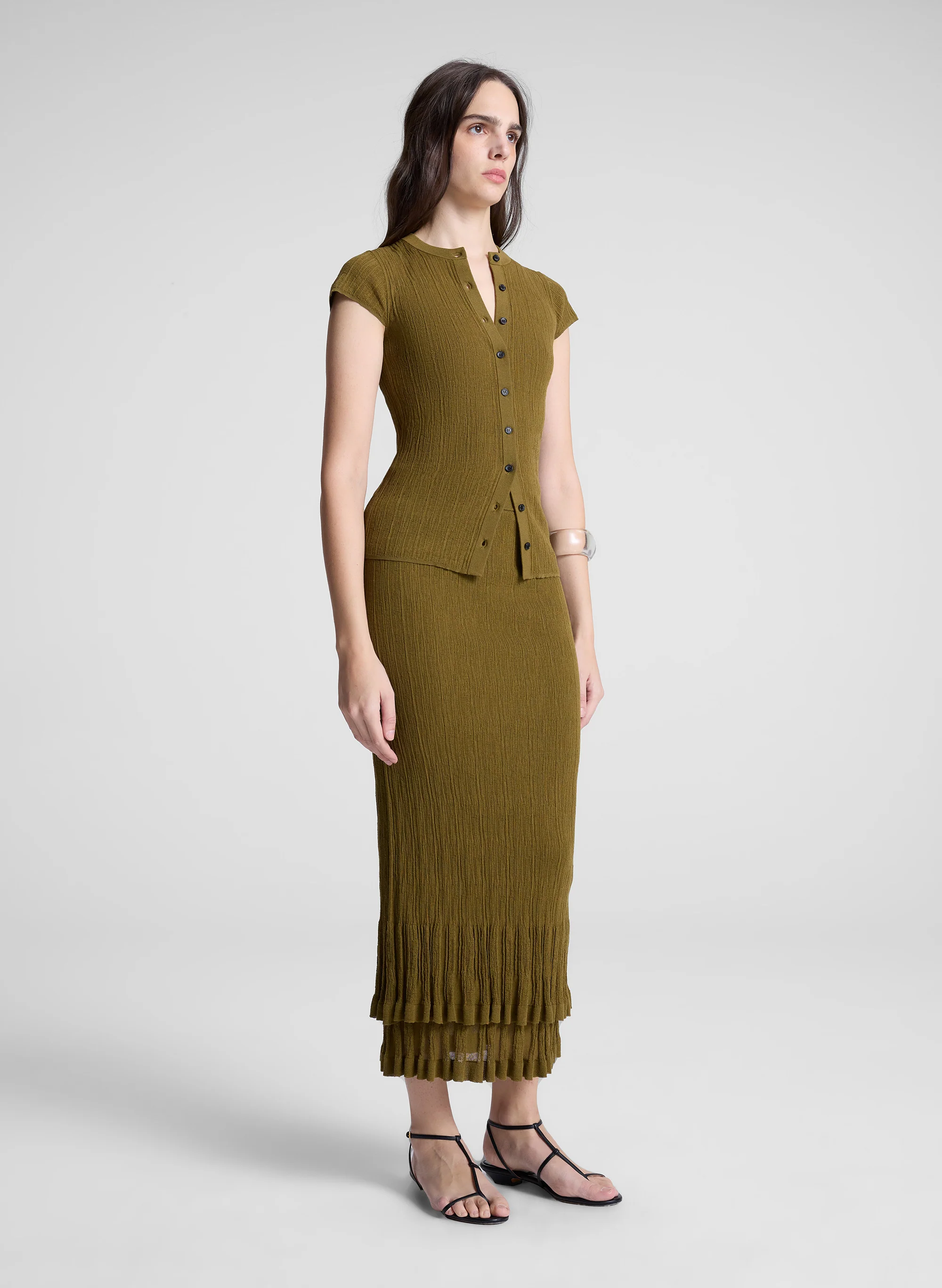 Lexi Fine Cotton Knit Midi Skirt - Image 3