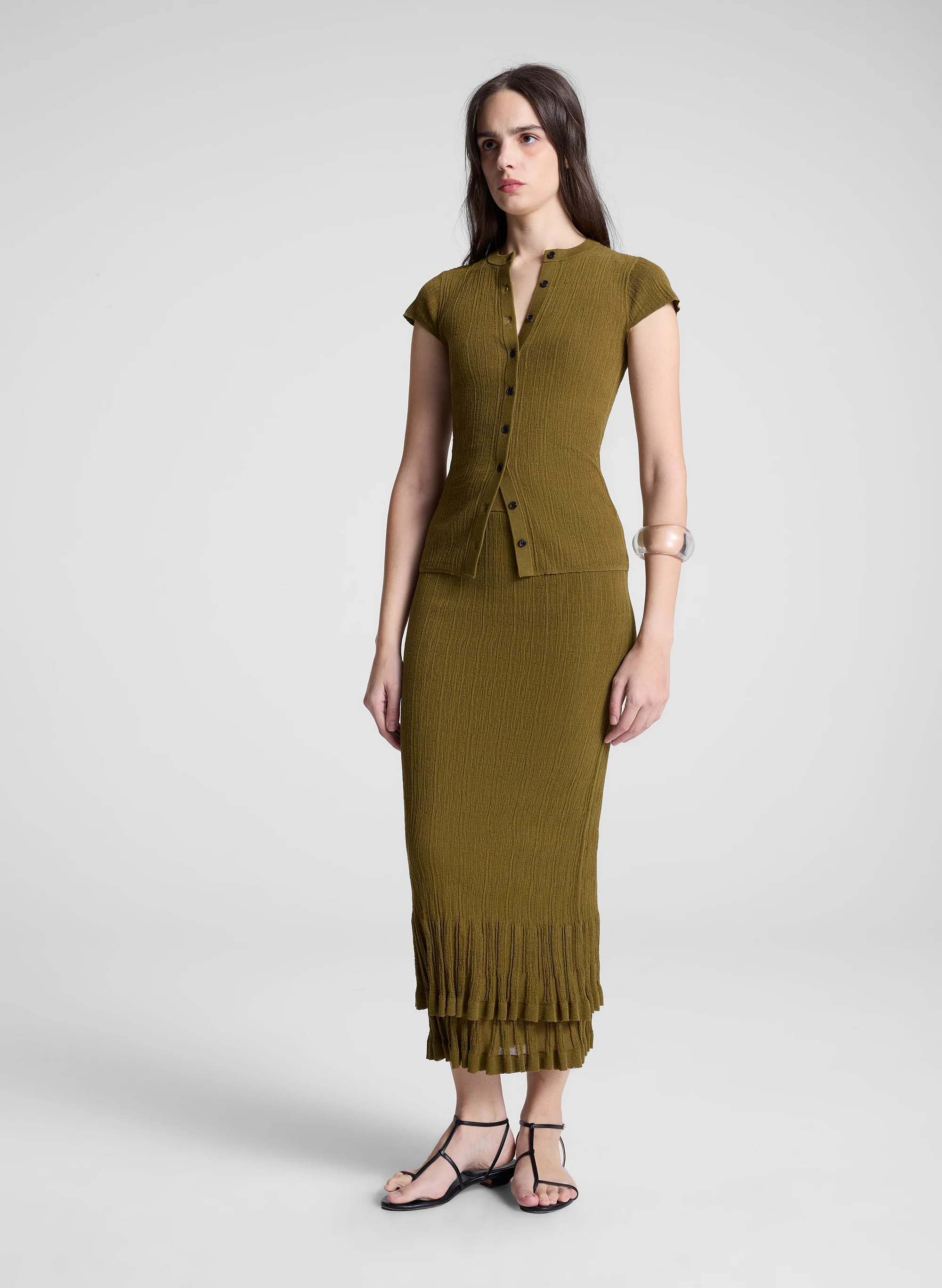 Lexi Fine Cotton Knit Midi Skirt - Image 4