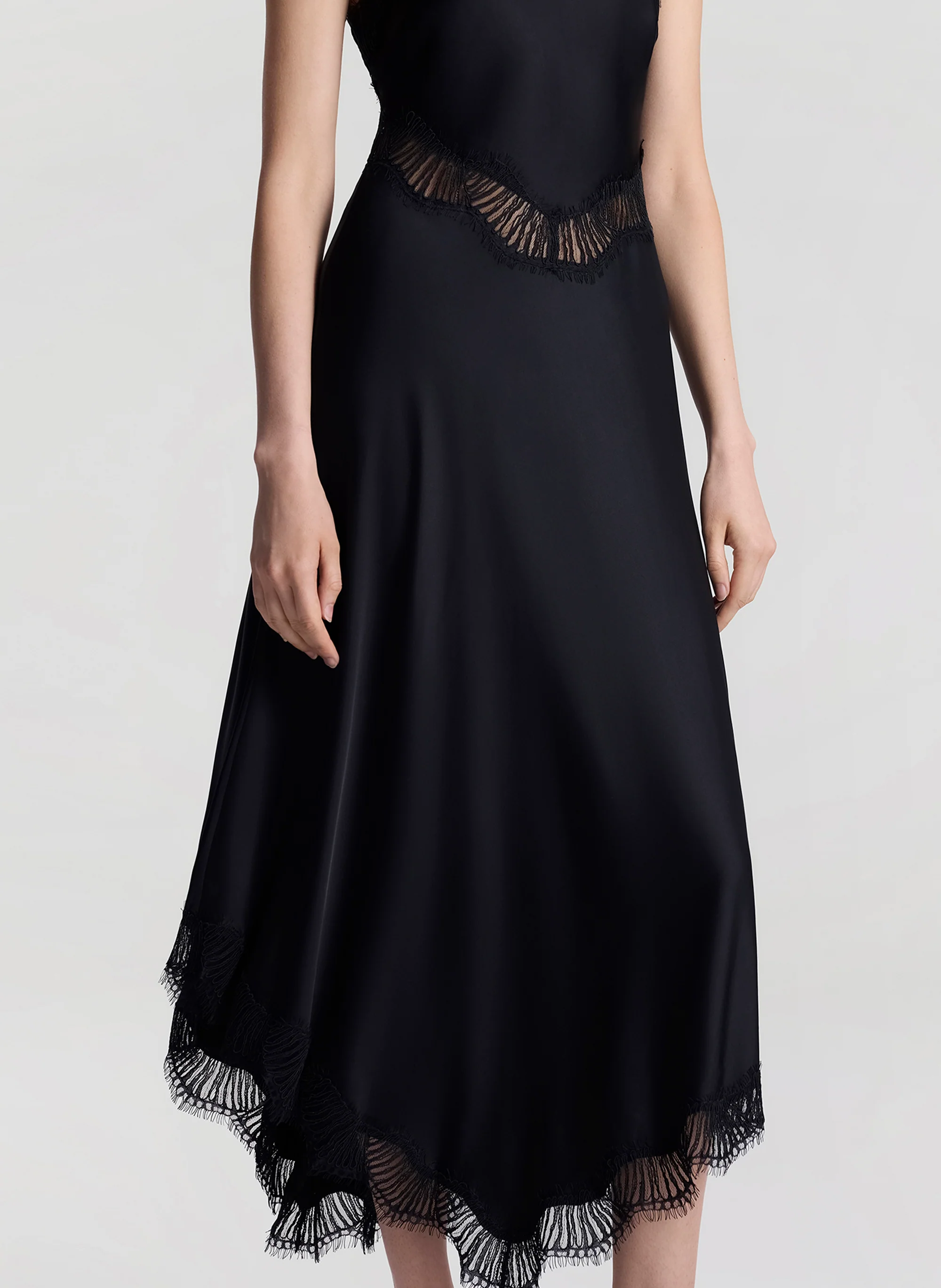 Lucia Satin and Lace Midi Dress - Image 3