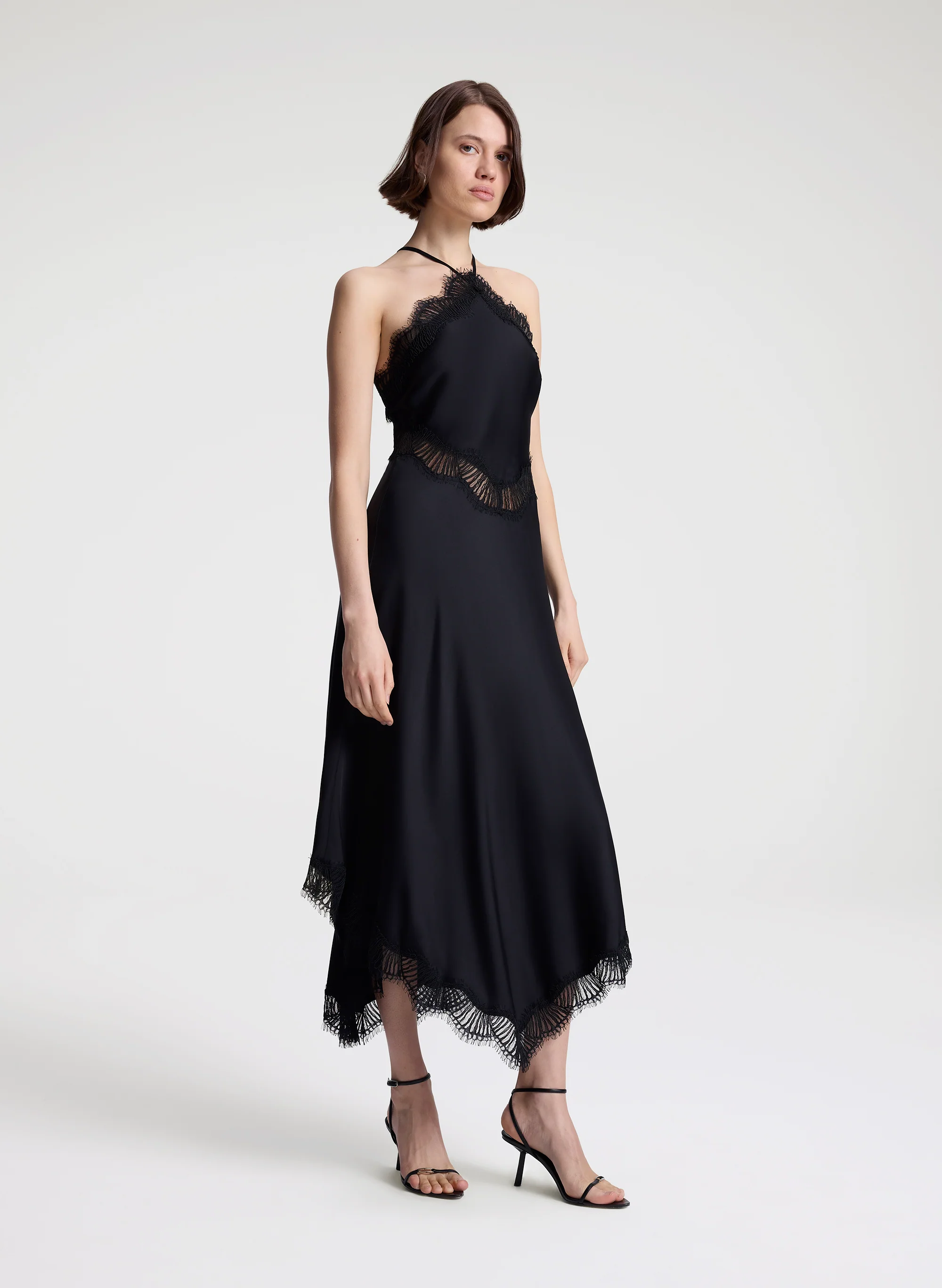 Lucia Satin and Lace Midi Dress - Image 4