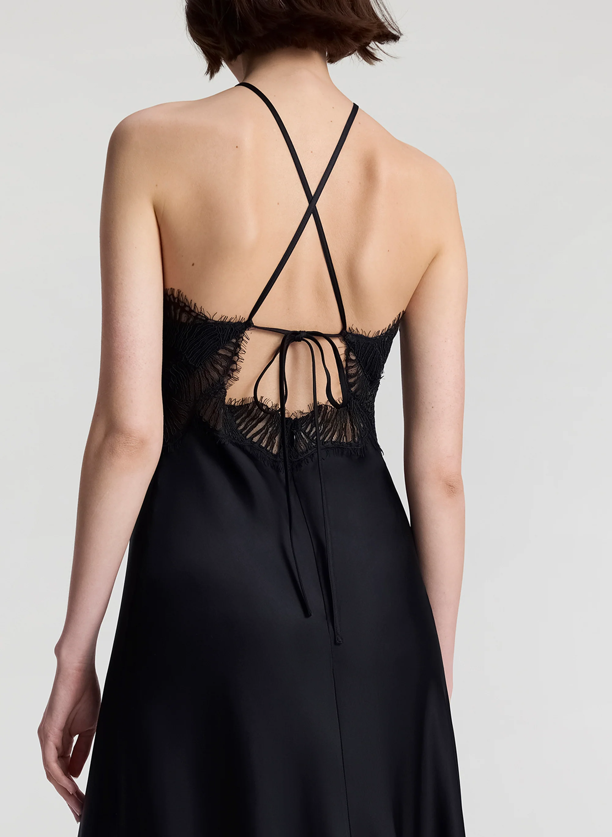 Lucia Satin and Lace Midi Dress - Image 6