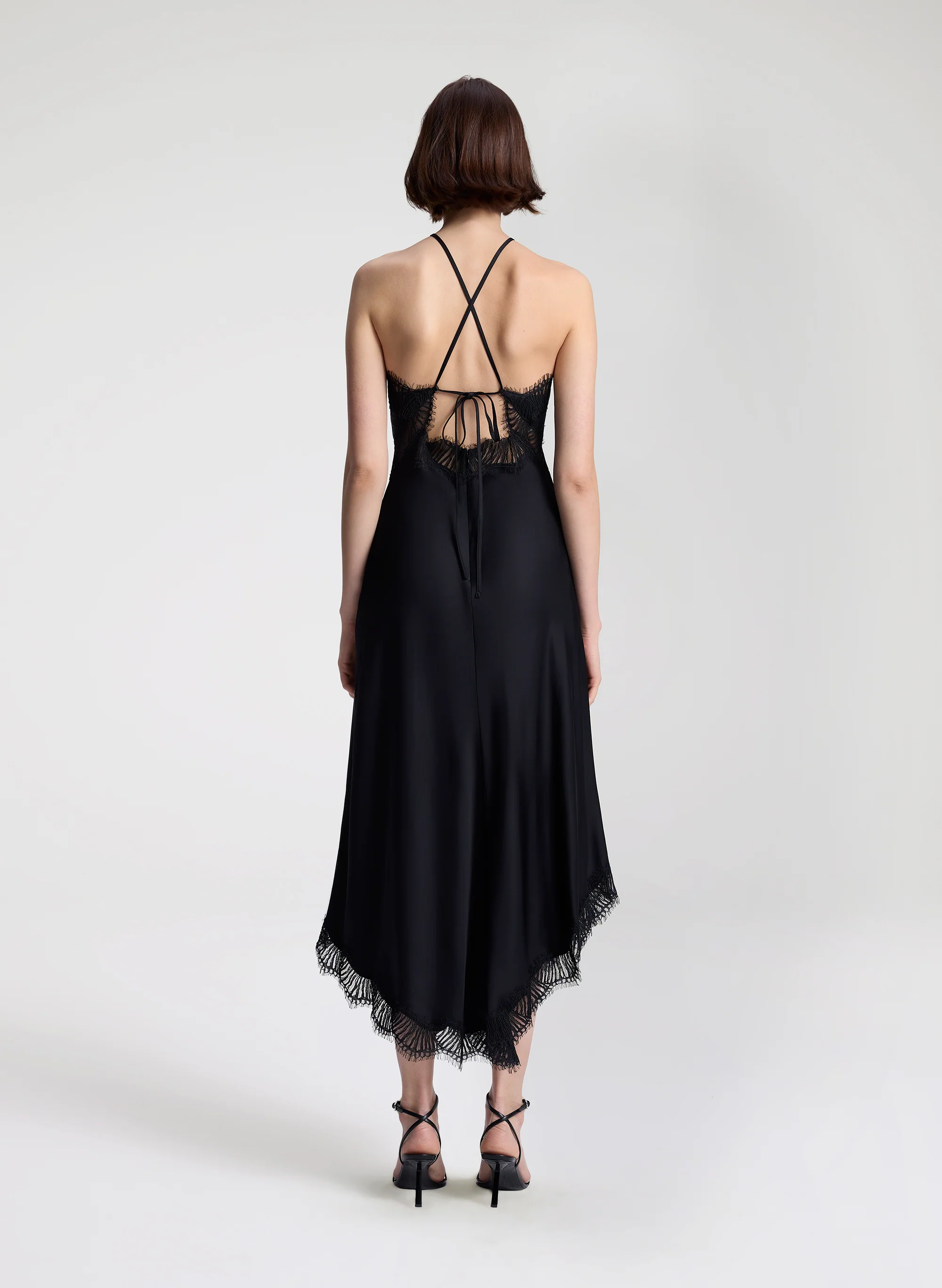 Lucia Satin and Lace Midi Dress - Image 7