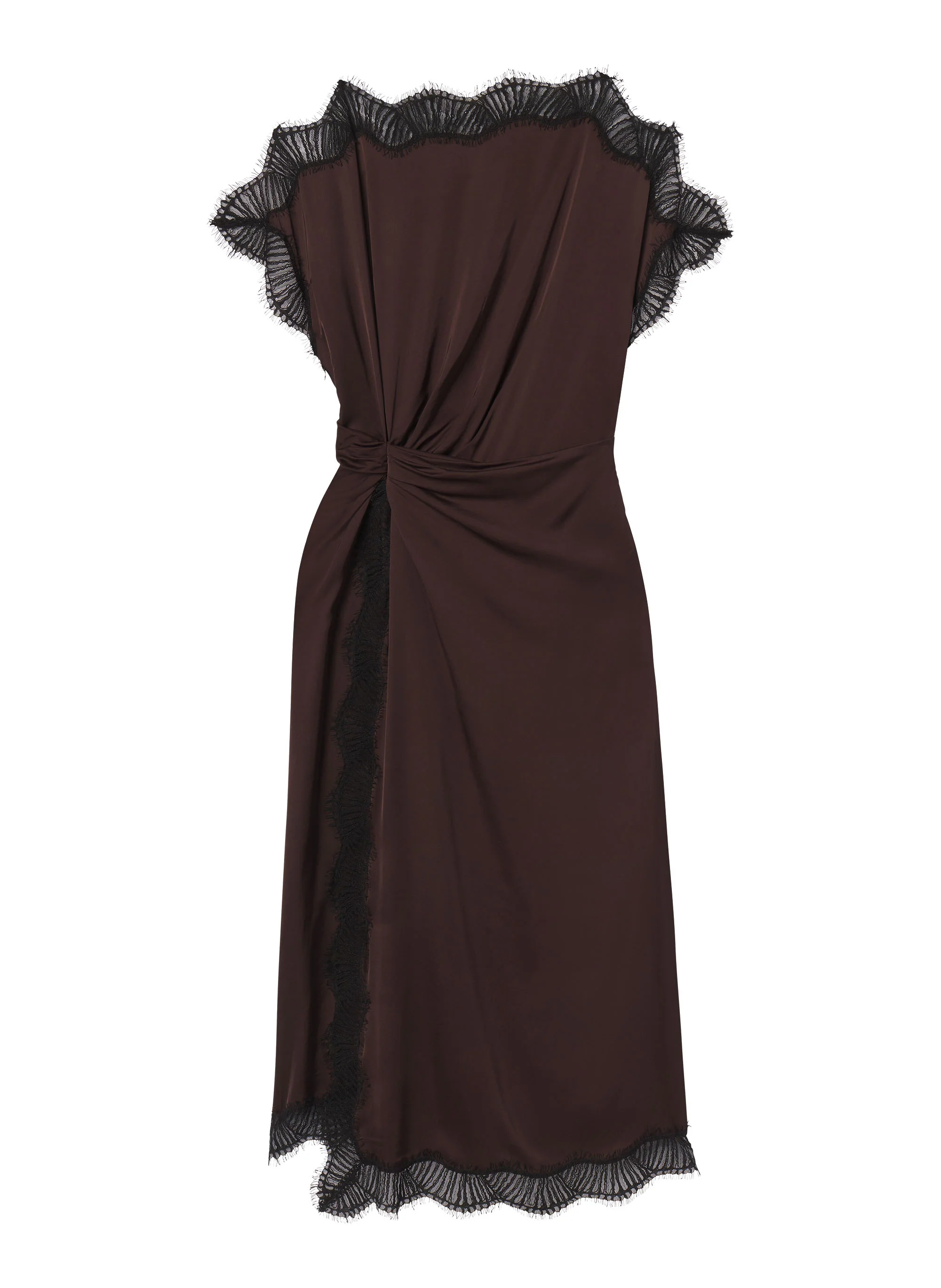 Luna Satin and Lace Midi Dress - Image 6