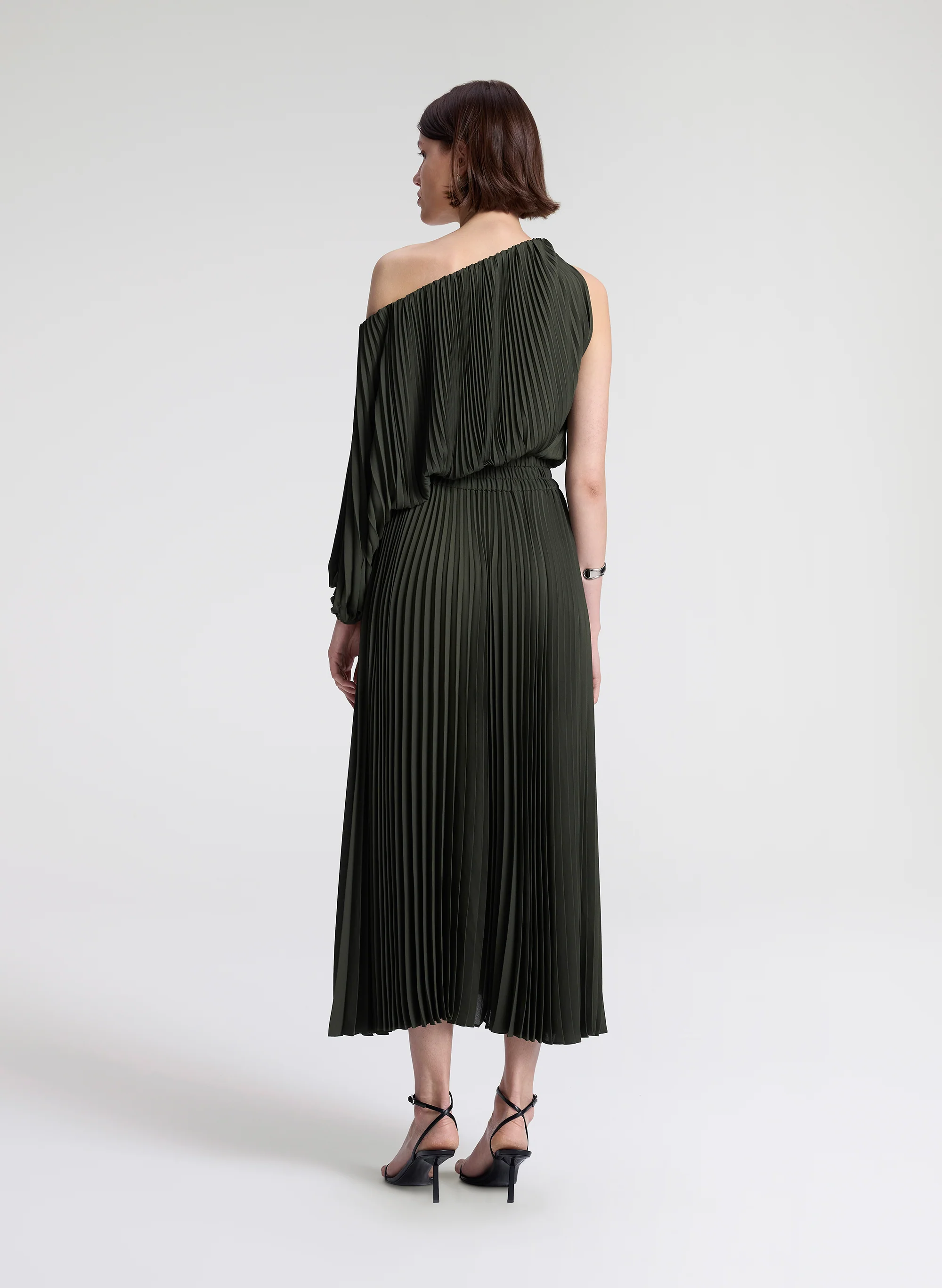 Mara Georgette Pleated Midi Dress - Image 5