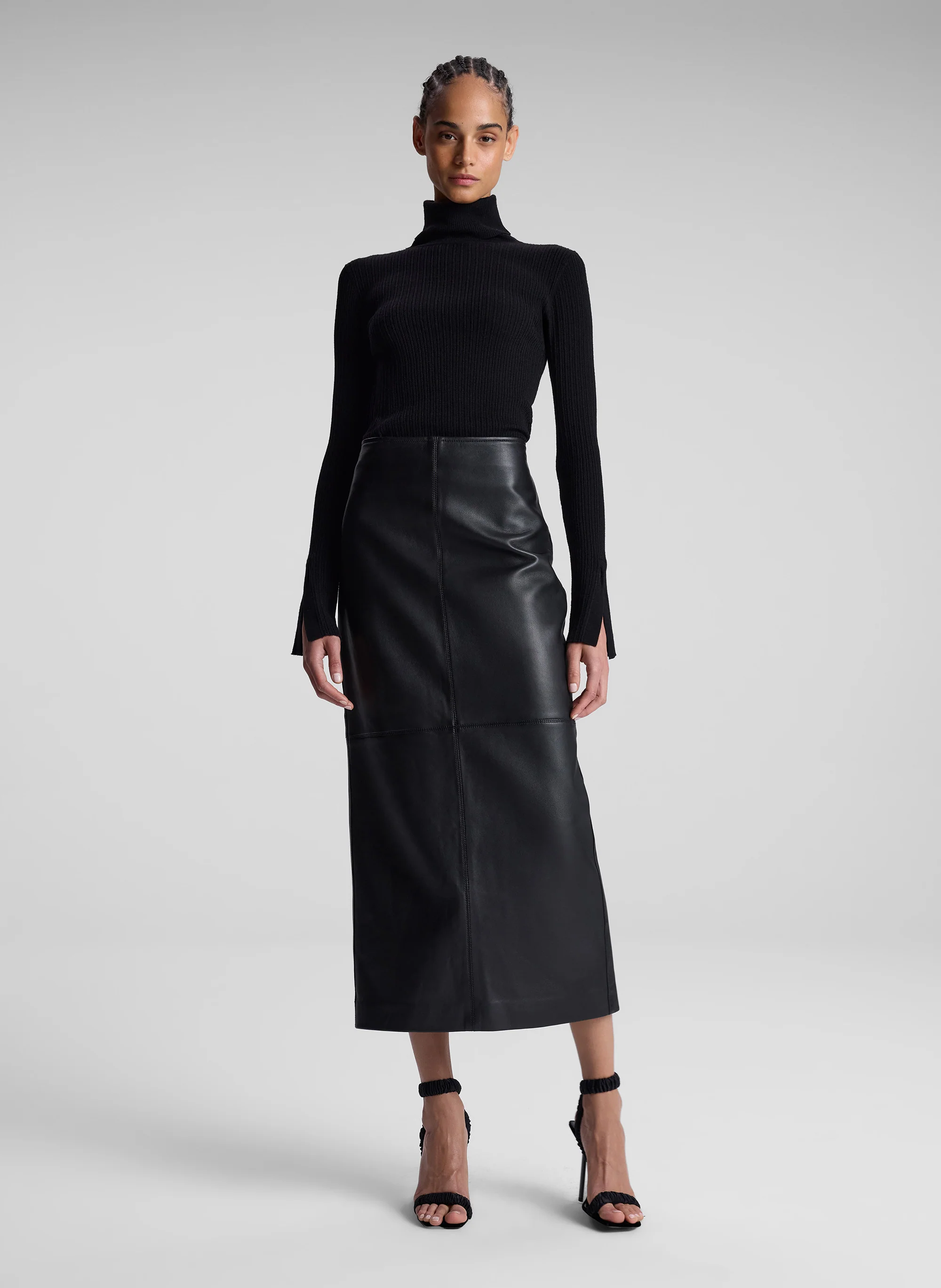 Marta Leather Midi Skirt - Image 3