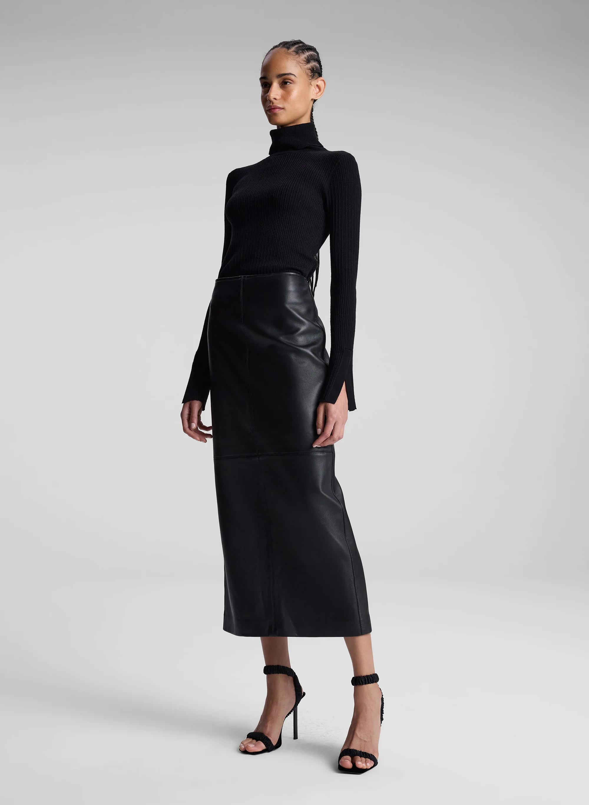 Marta Leather Midi Skirt - Image 5
