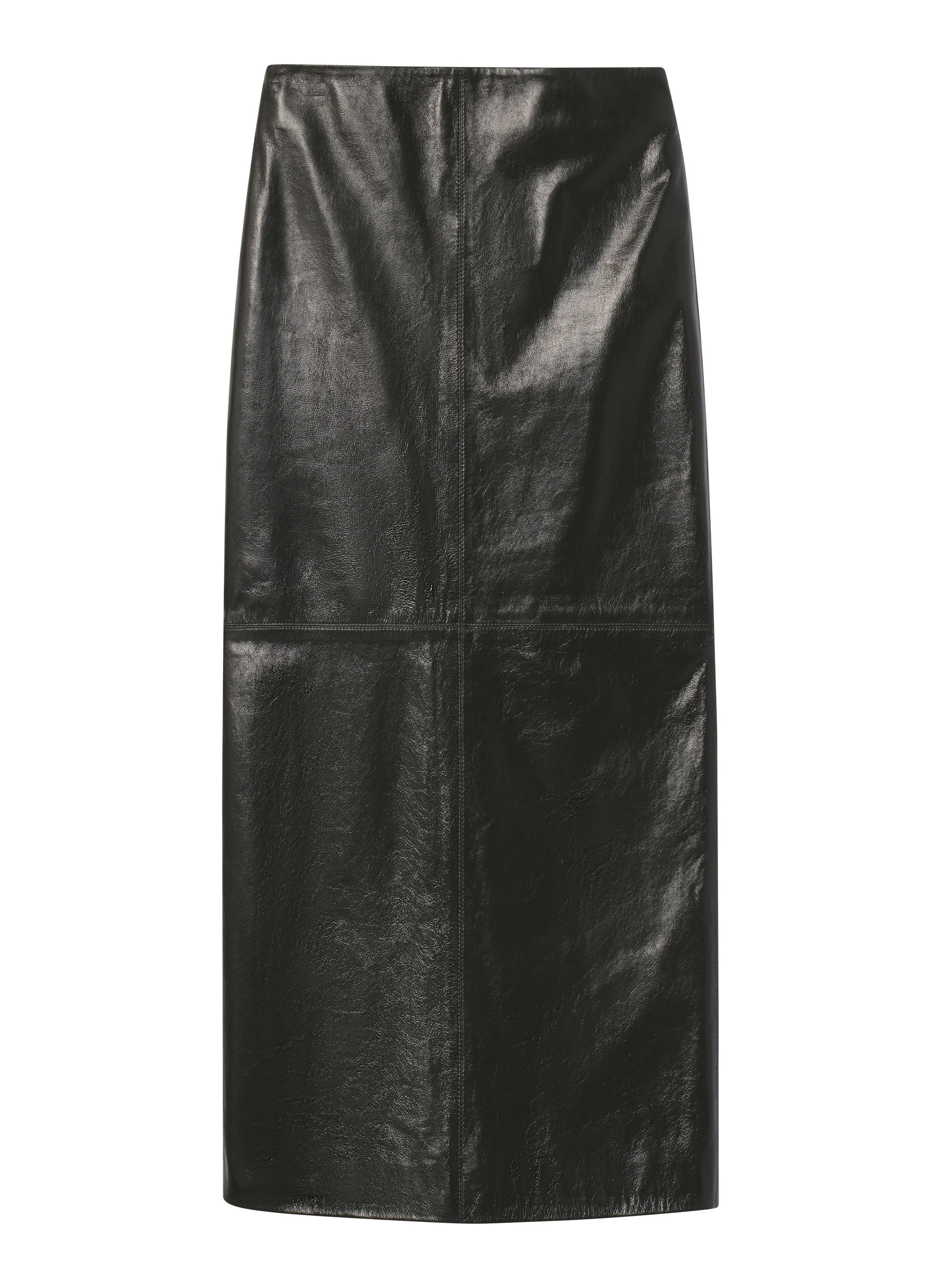Marta Glossy Leather Midi Skirt - Image 6