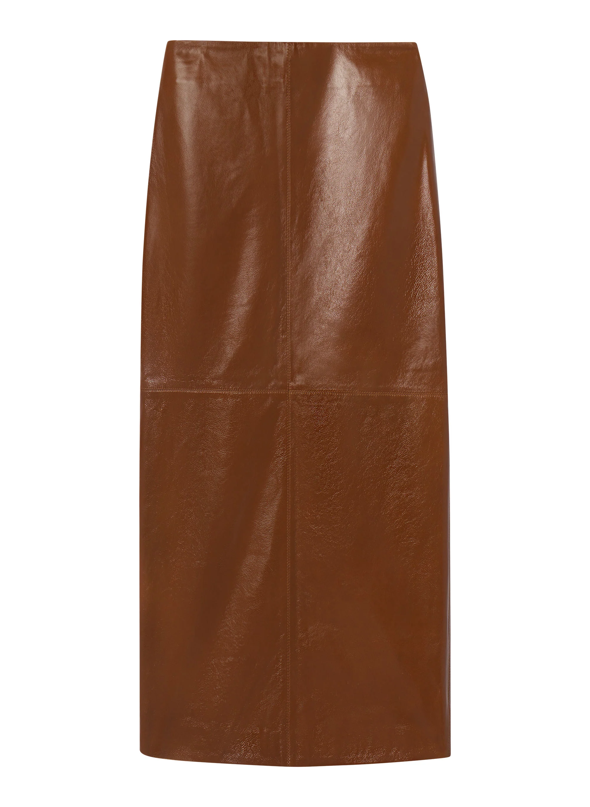 Marta Glossy Leather Midi Skirt - Image 6