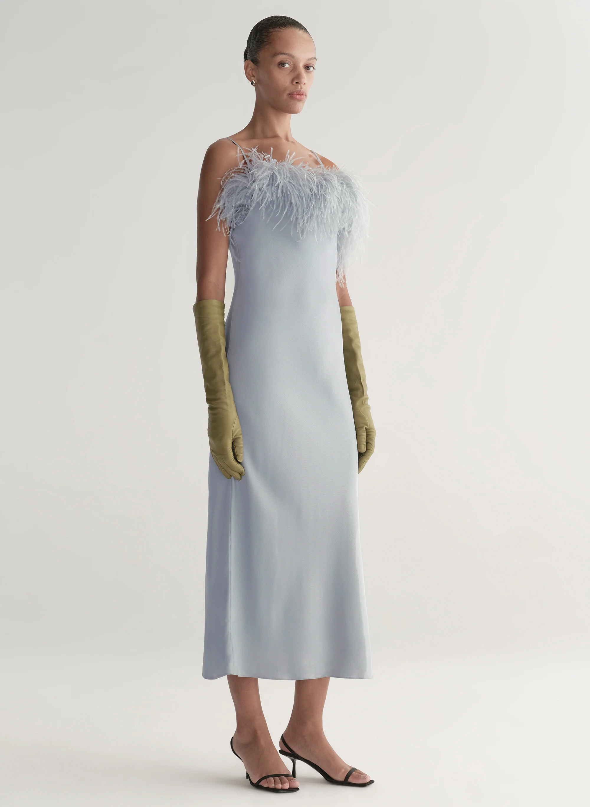 Odette Feather Trimmed Midi Dress - Image 3