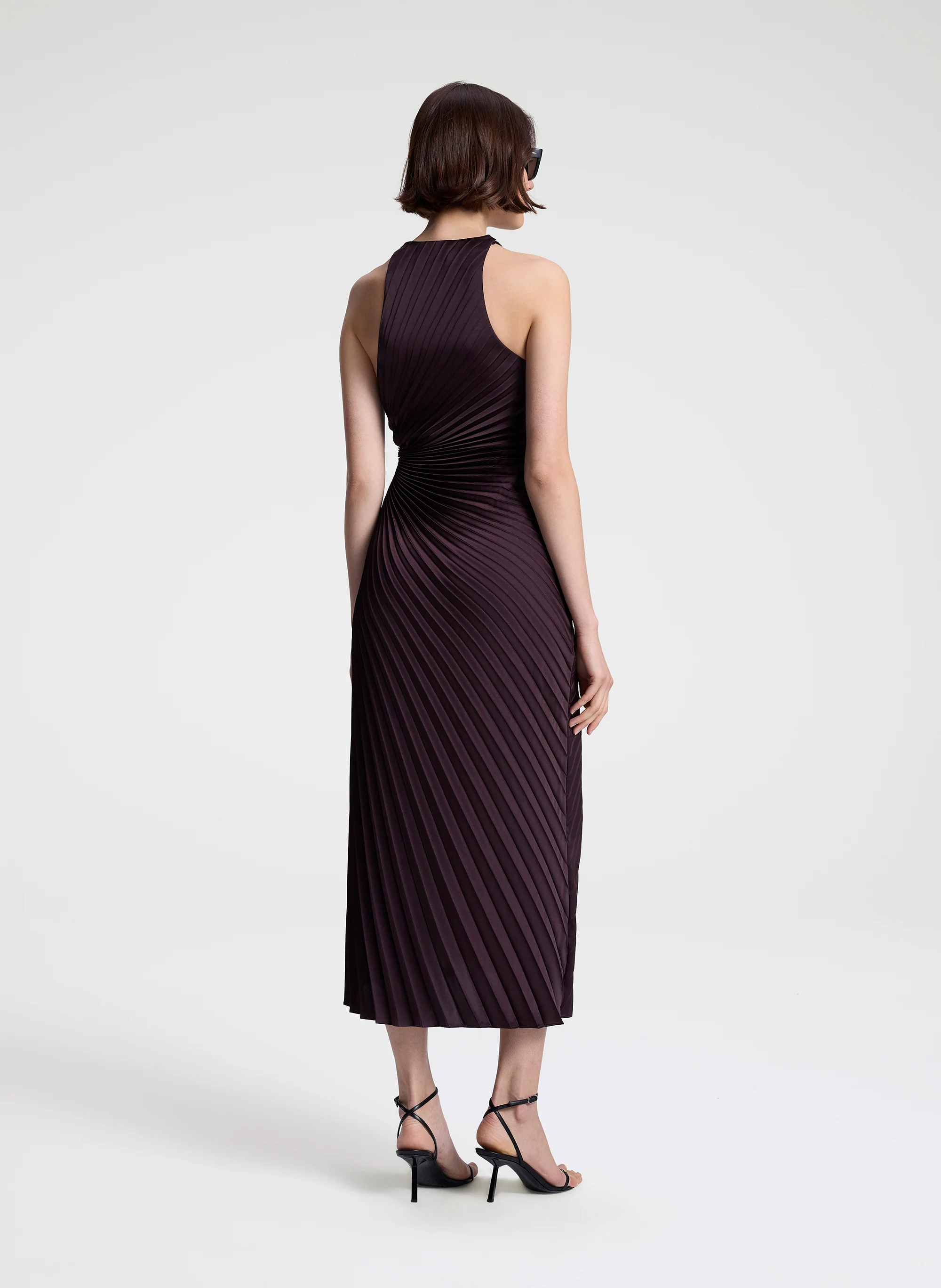 Reagan Satin Pleated Midi Dress - Image 5