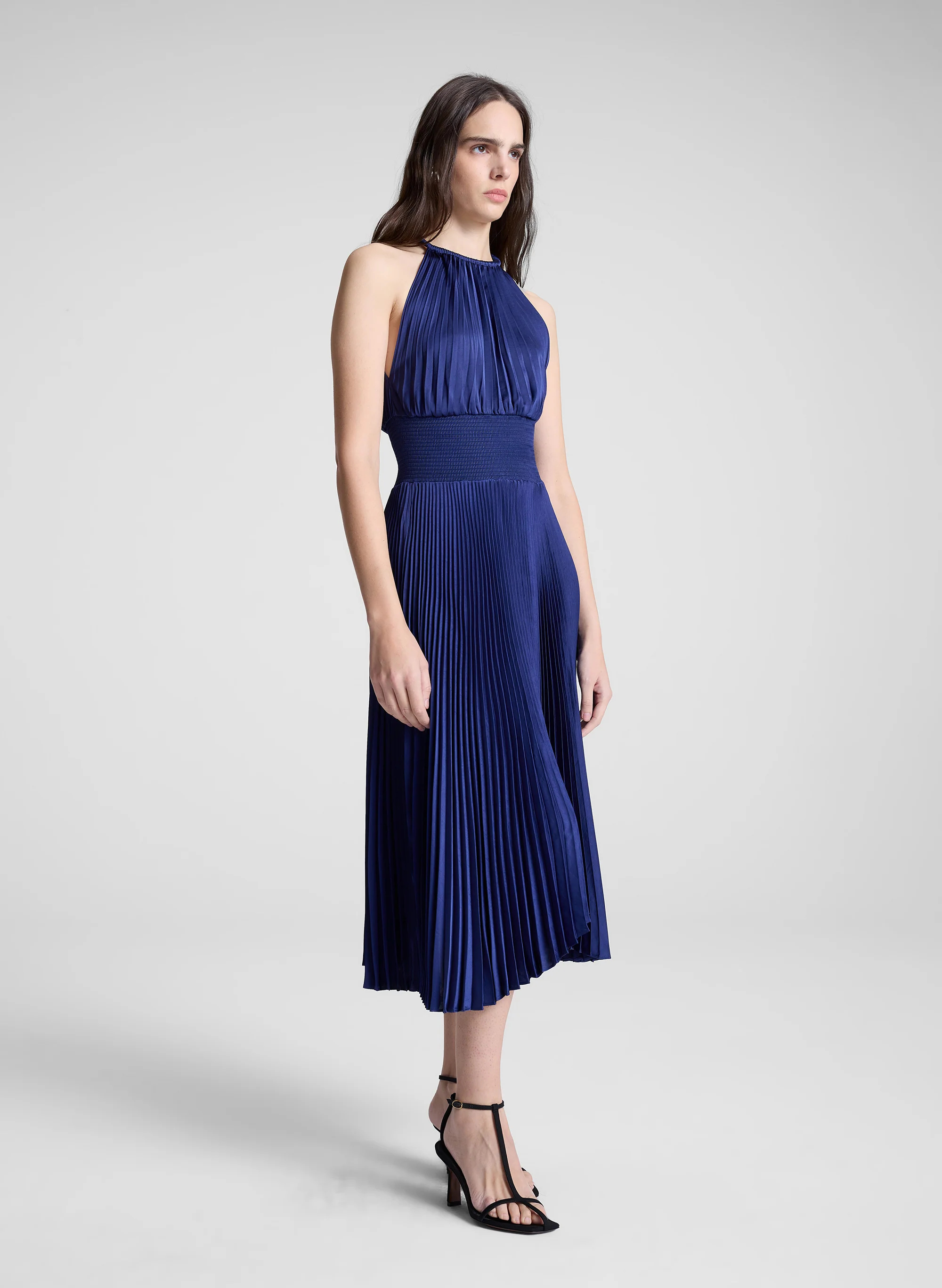 Renzo II Satin Pleated Dress - Image 3