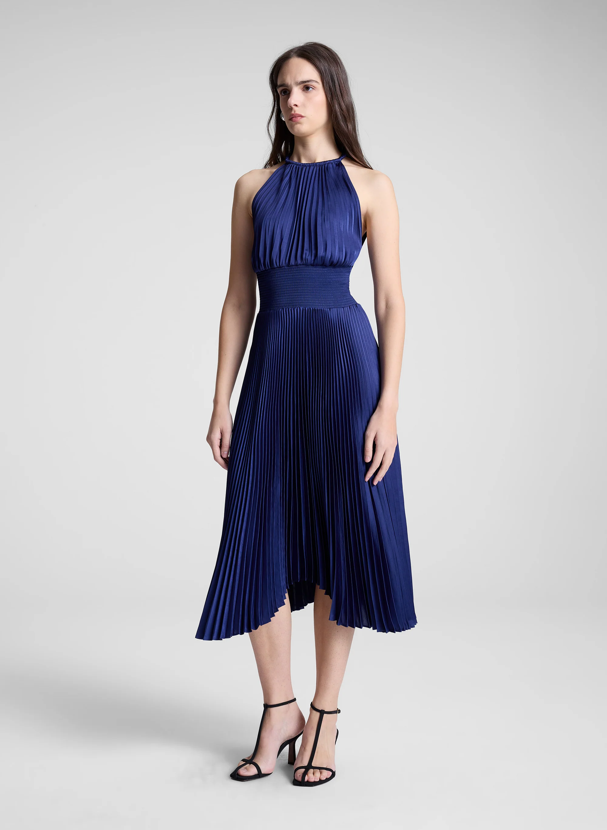Renzo II Satin Pleated Dress - Image 4