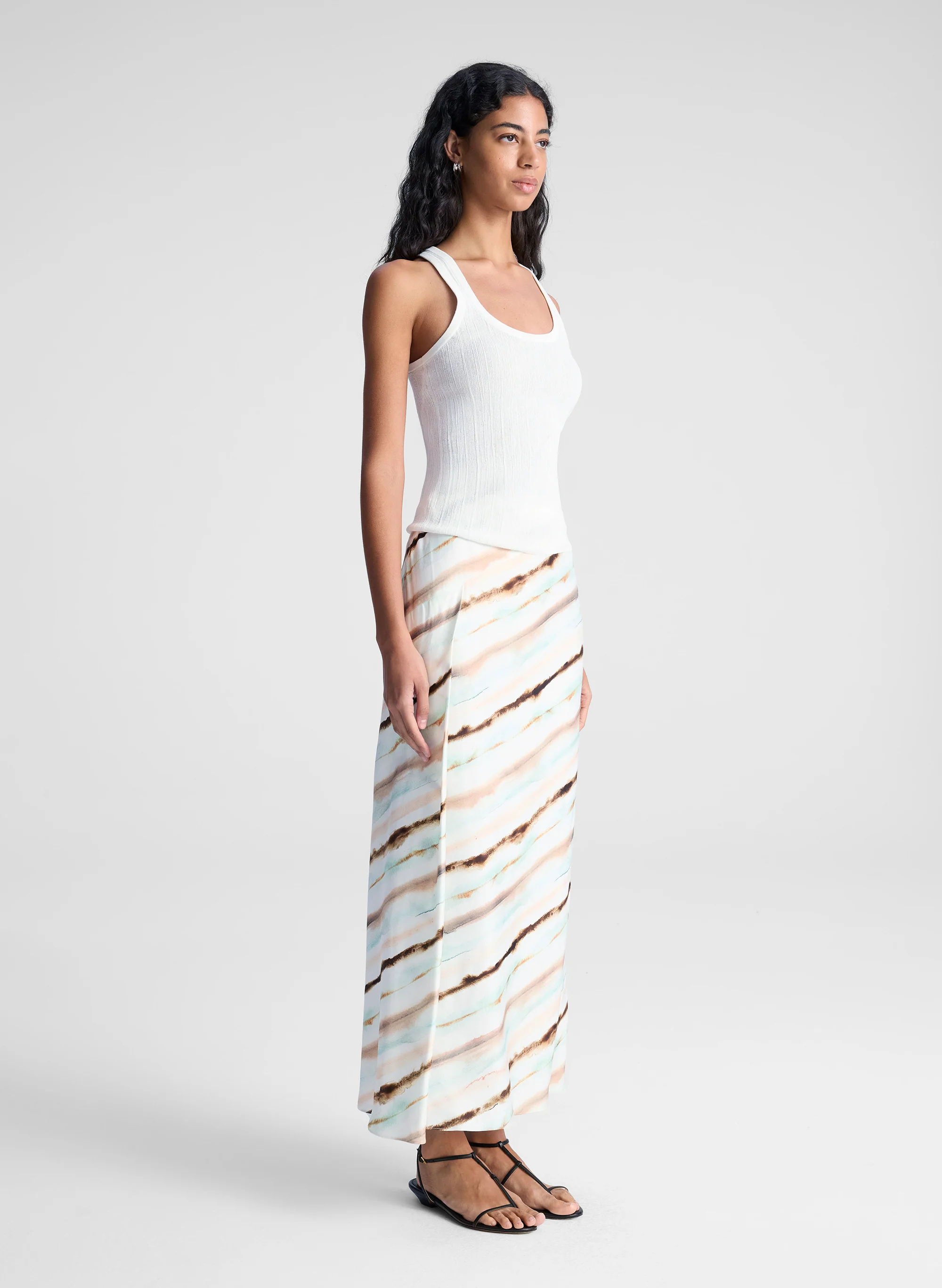 Rita Striped Midi Skirt - Image 3